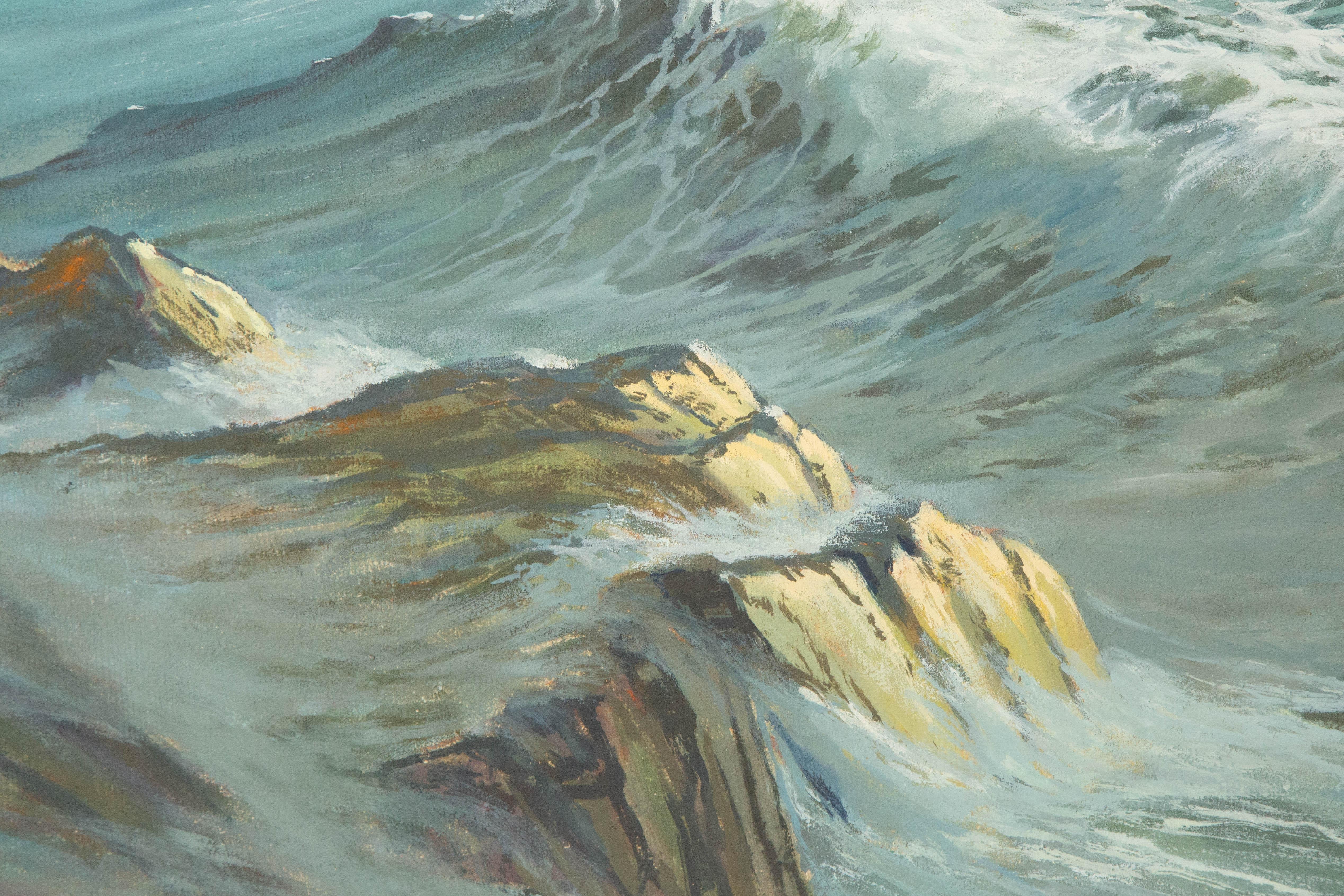 Weihai Zhang Wasserlandschaft Original Mixed Media „Wave Series I“ im Angebot 2