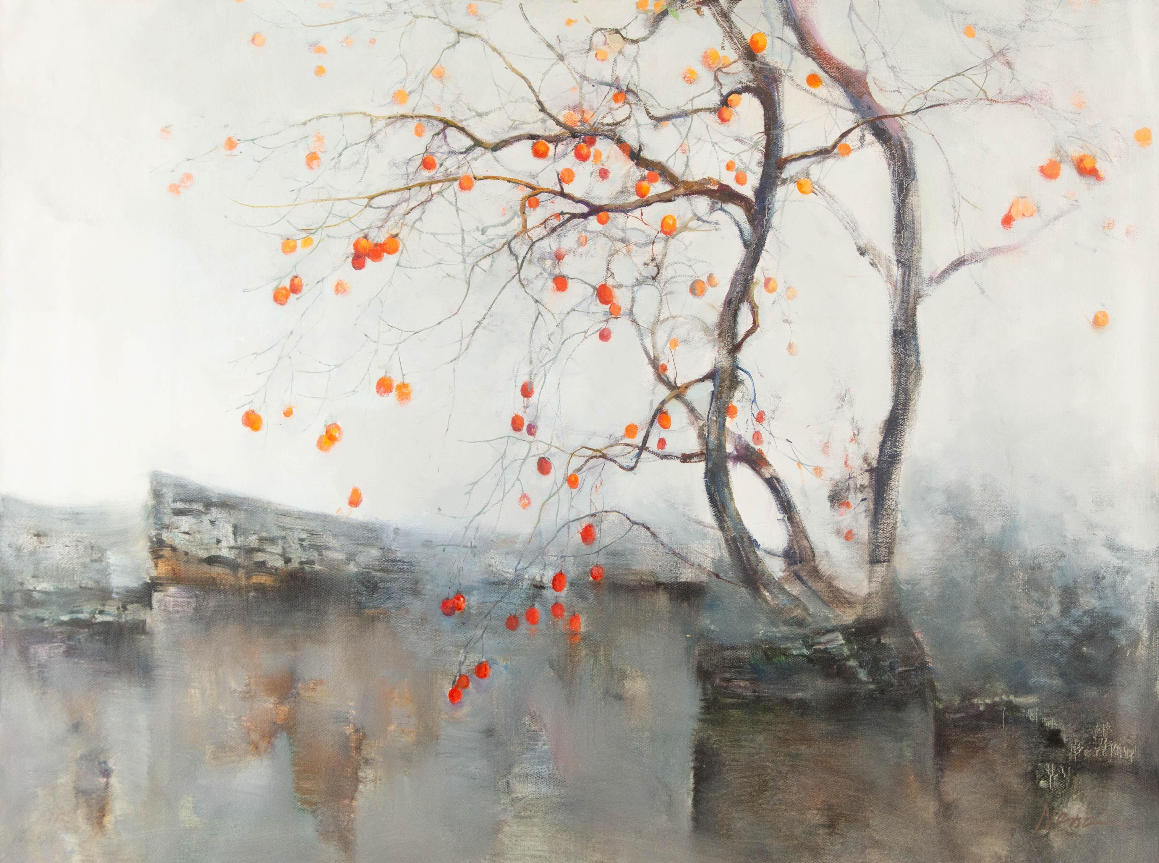 WeiJie Ma Landscape Painting - Weijie Ma Landscape Original Oil On Canvas "Ancient Town"