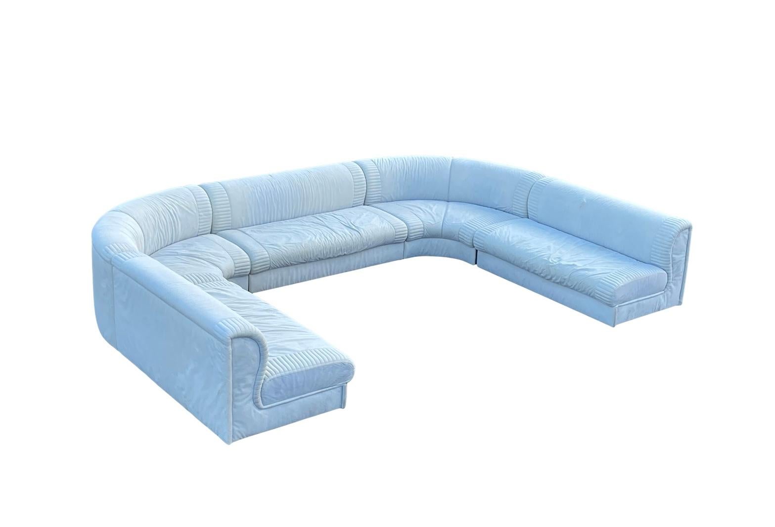 Mid-Century Modern Weiman 1980s U-Shaped Sectional Pit Sofa  For Sale