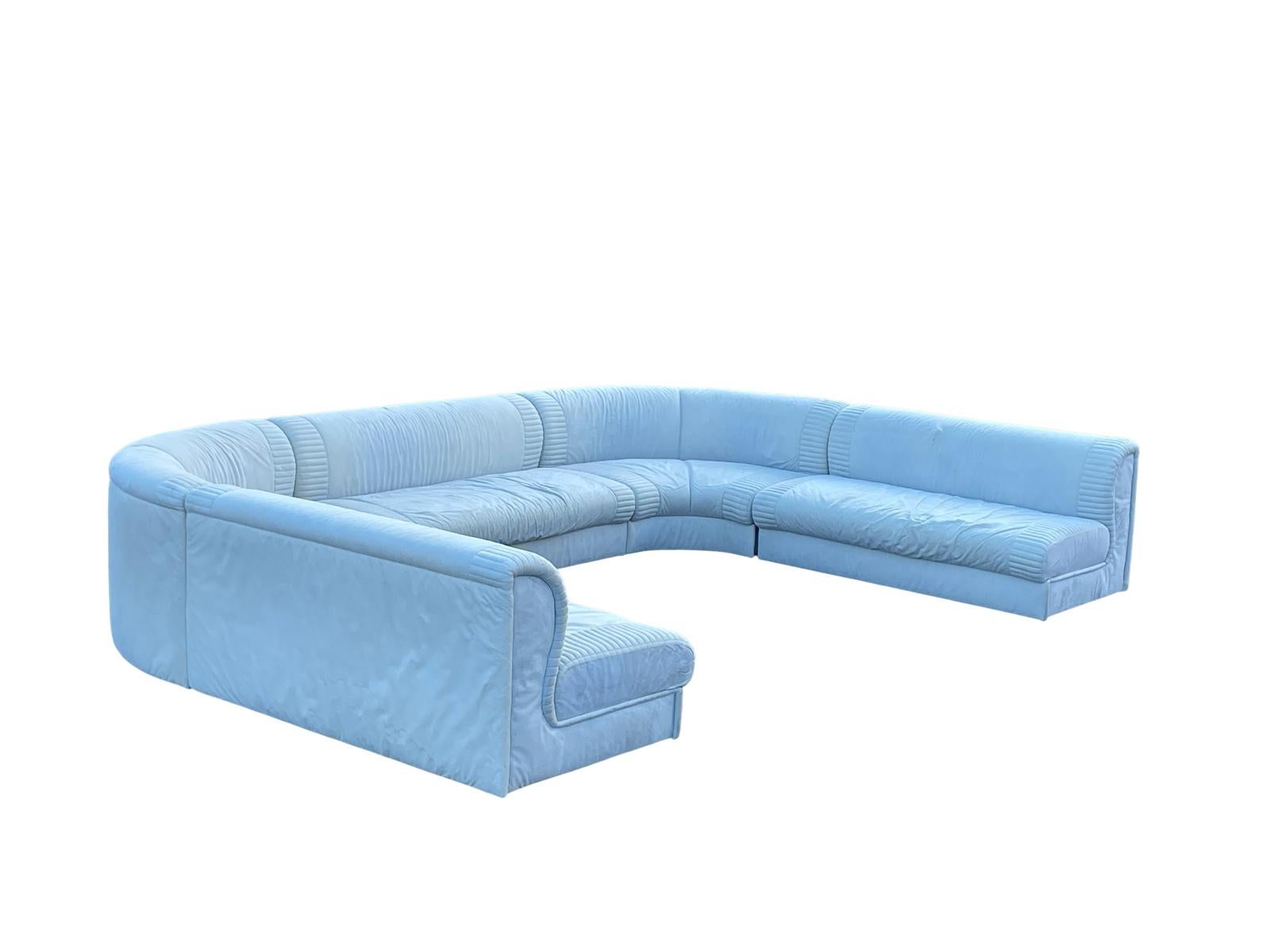 American Weiman 1980s U-Shaped Sectional Pit Sofa  For Sale