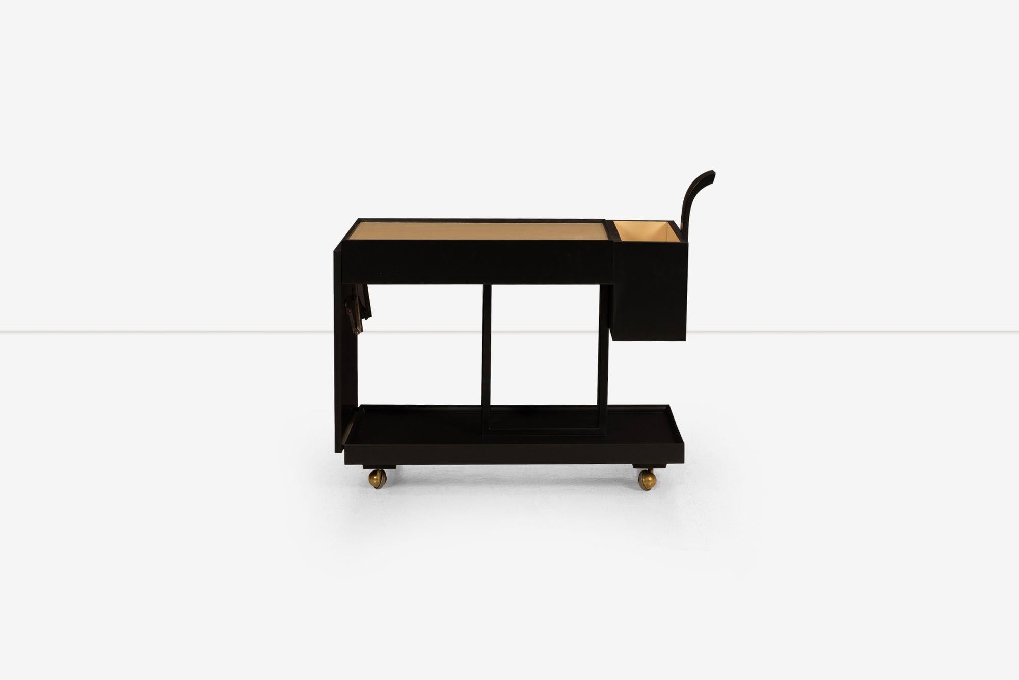 Wood Weiman Bar Cart with Serving Extension For Sale