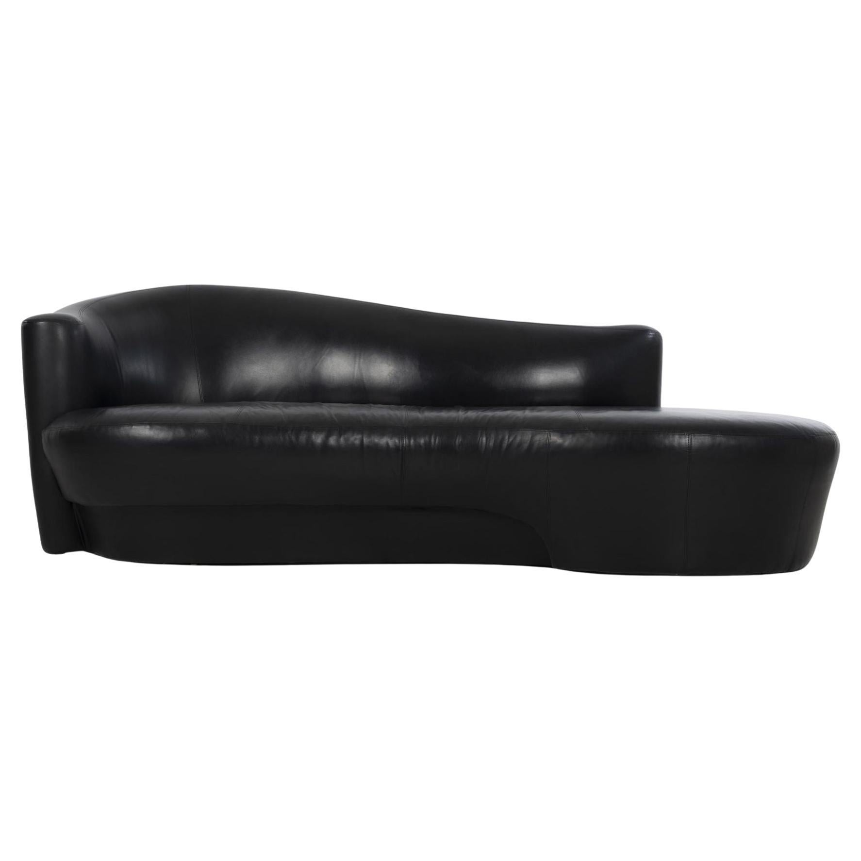 Weiman Black Leather Sofa For Sale