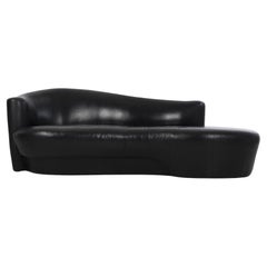 Weiman Black Leather Sofa