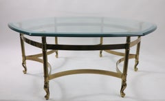 Weiman Brass and Glass Hexagonal Coffee Table