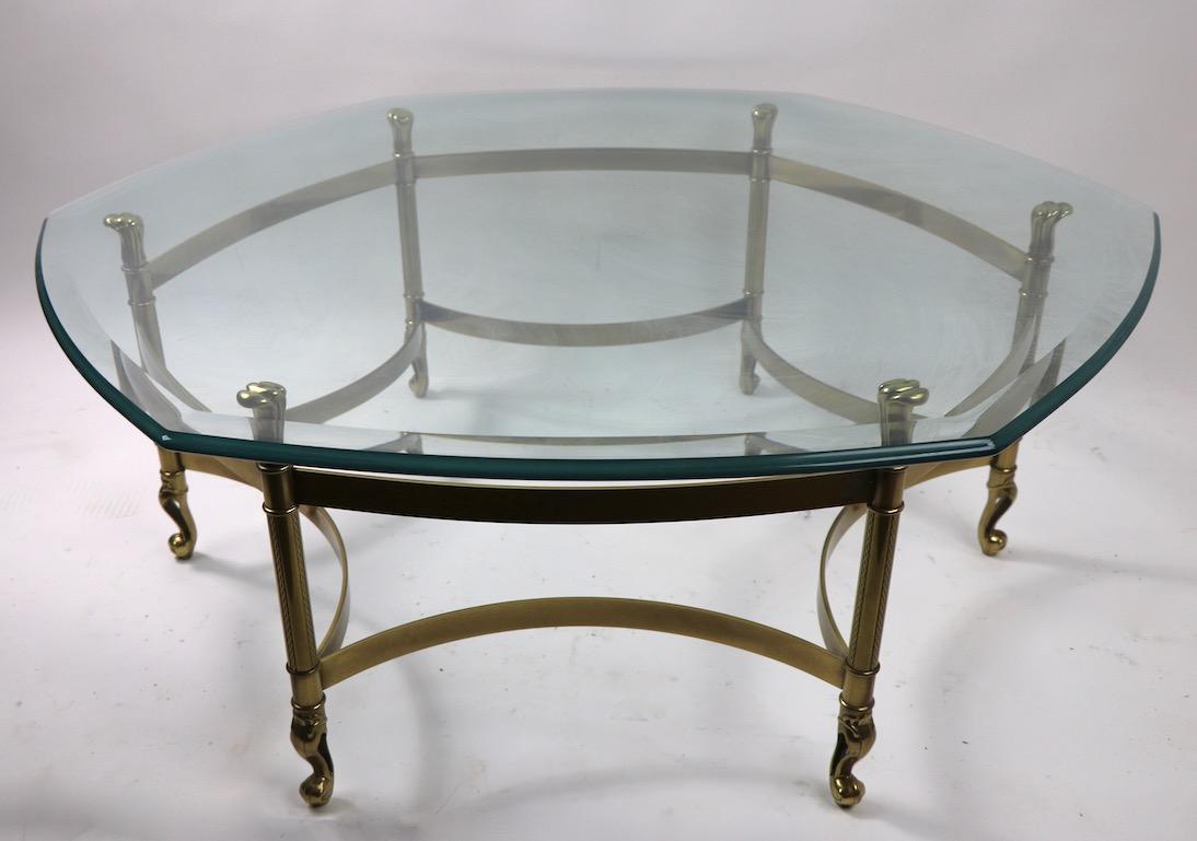 hexagonal glass coffee table