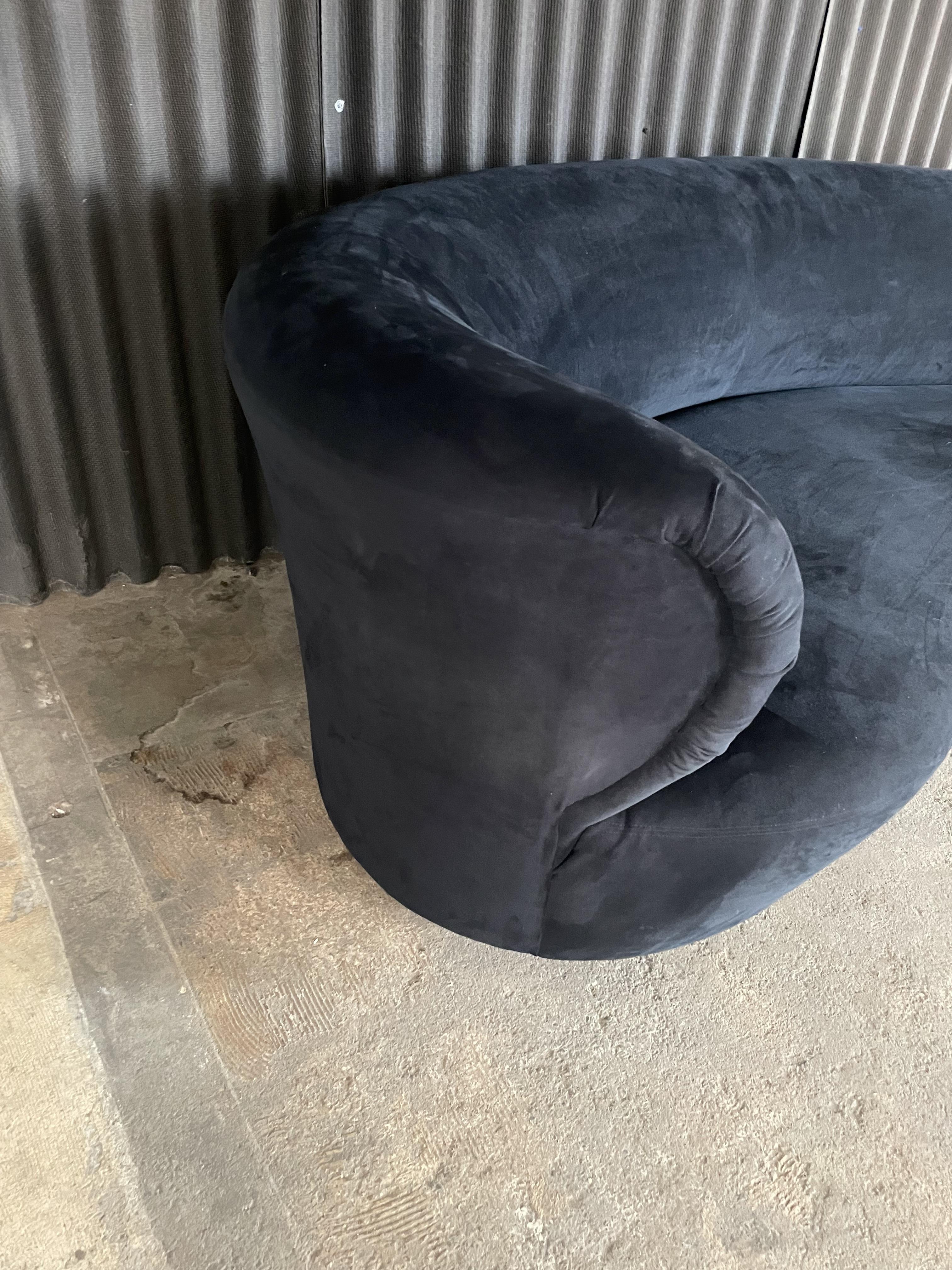 Ultrasuede Weiman Curved Cloud Sofa For Sale