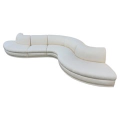 Weiman Executive Serpentine 4-Section Sectional Sofa White Mid Century Modern