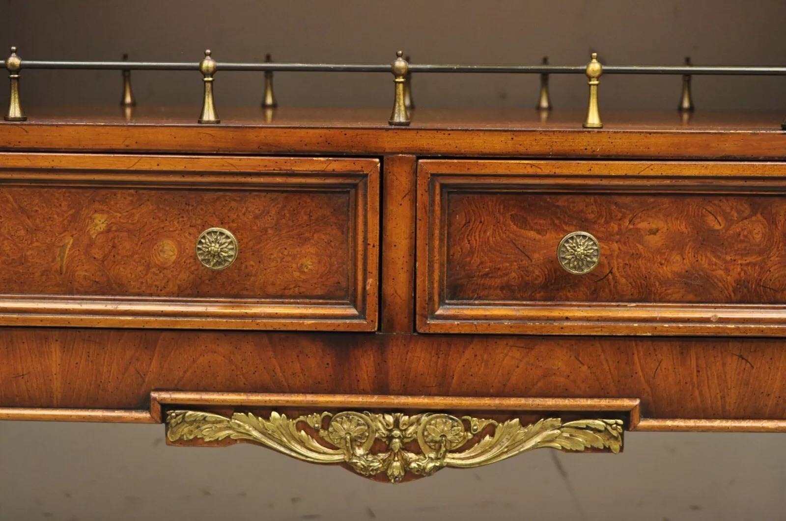 20th Century Weiman French Louis XV Style Marble Top Fruitwood Server Cabinet Console Table