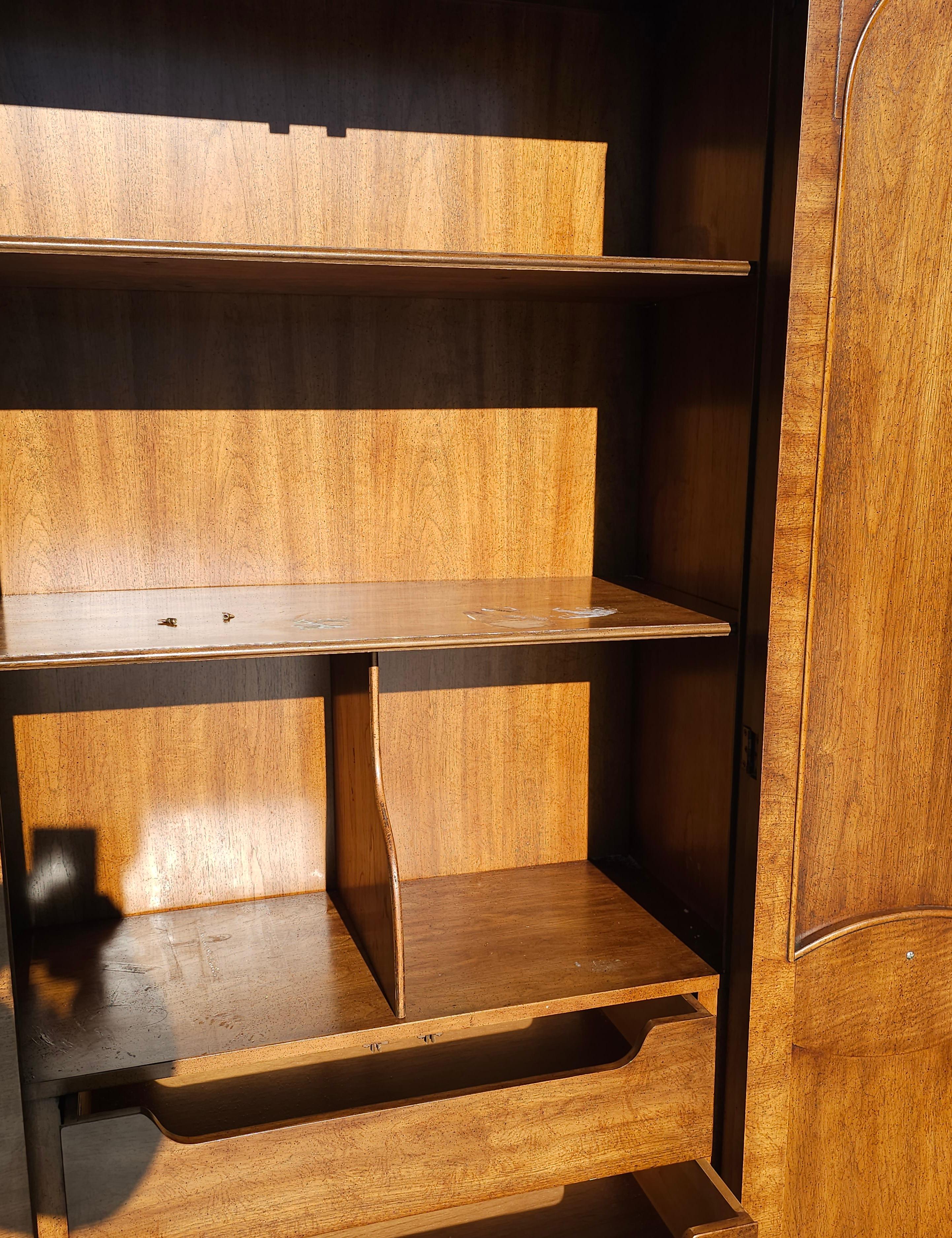 Weiman Furniture Burlwood Armoire Wardrobe Linen Press For Sale 3