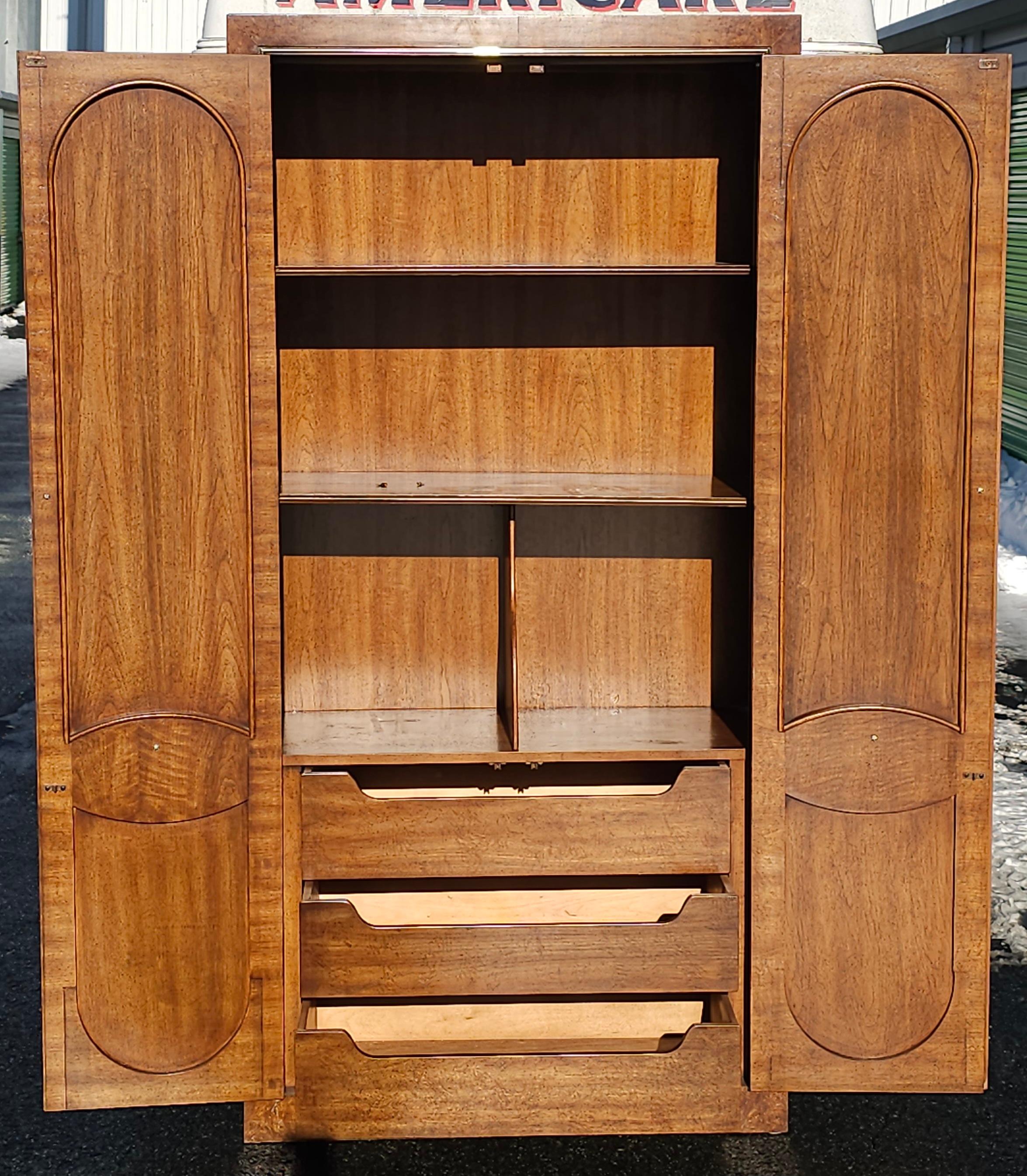 Weiman Furniture Burlwood Armoire Wardrobe Linen Press For Sale 4