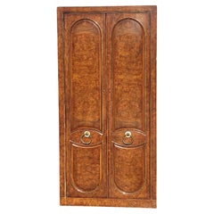 Vintage Weiman Furniture Burlwood Armoire Wardrobe Linen Press