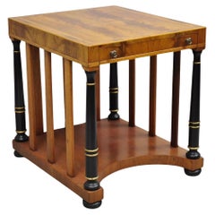 Weiman Heirloom Italian Regency Empire Mahogany Side Table w/ Black Columns