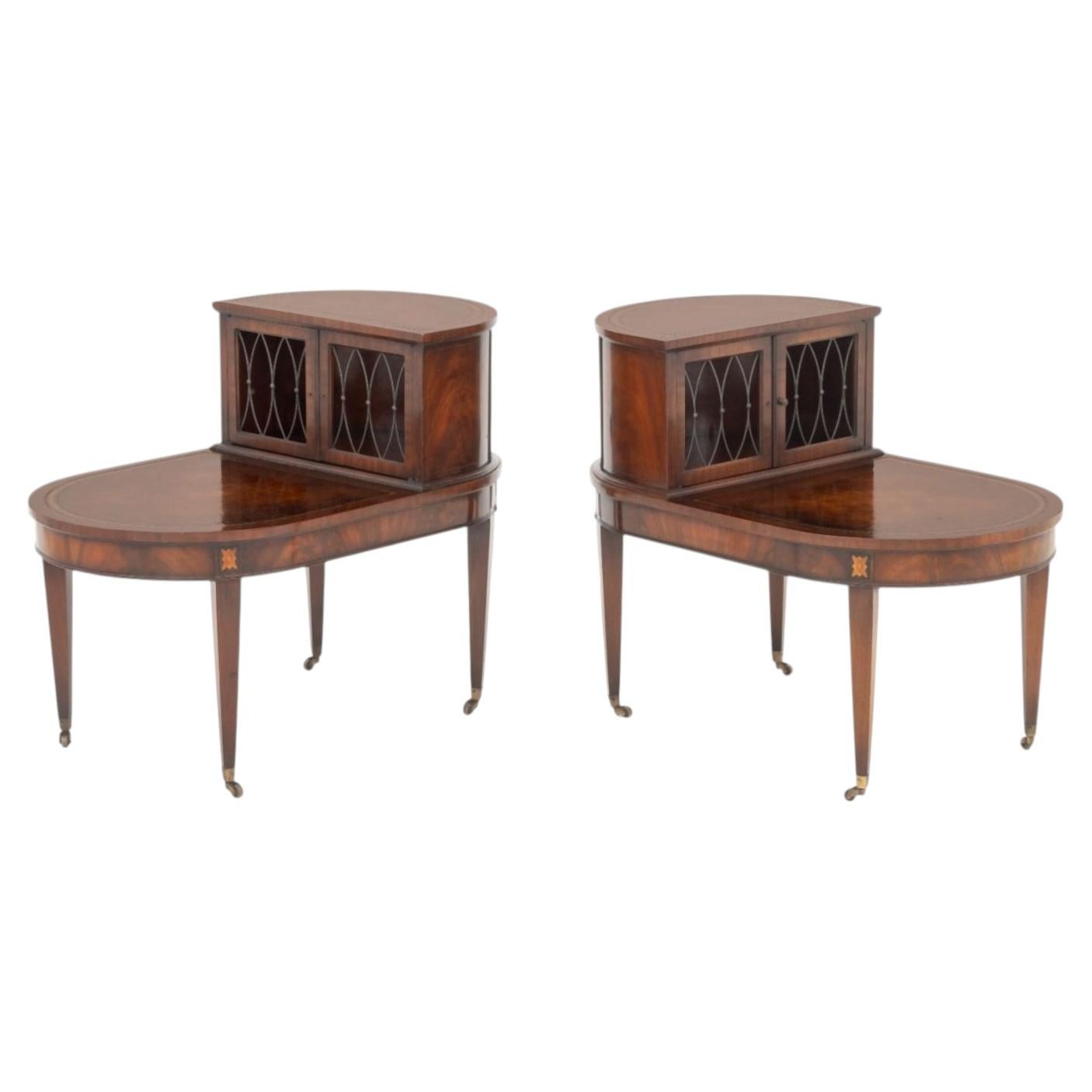 Weiman Heirloom Mahogany Step End Tables, Pair