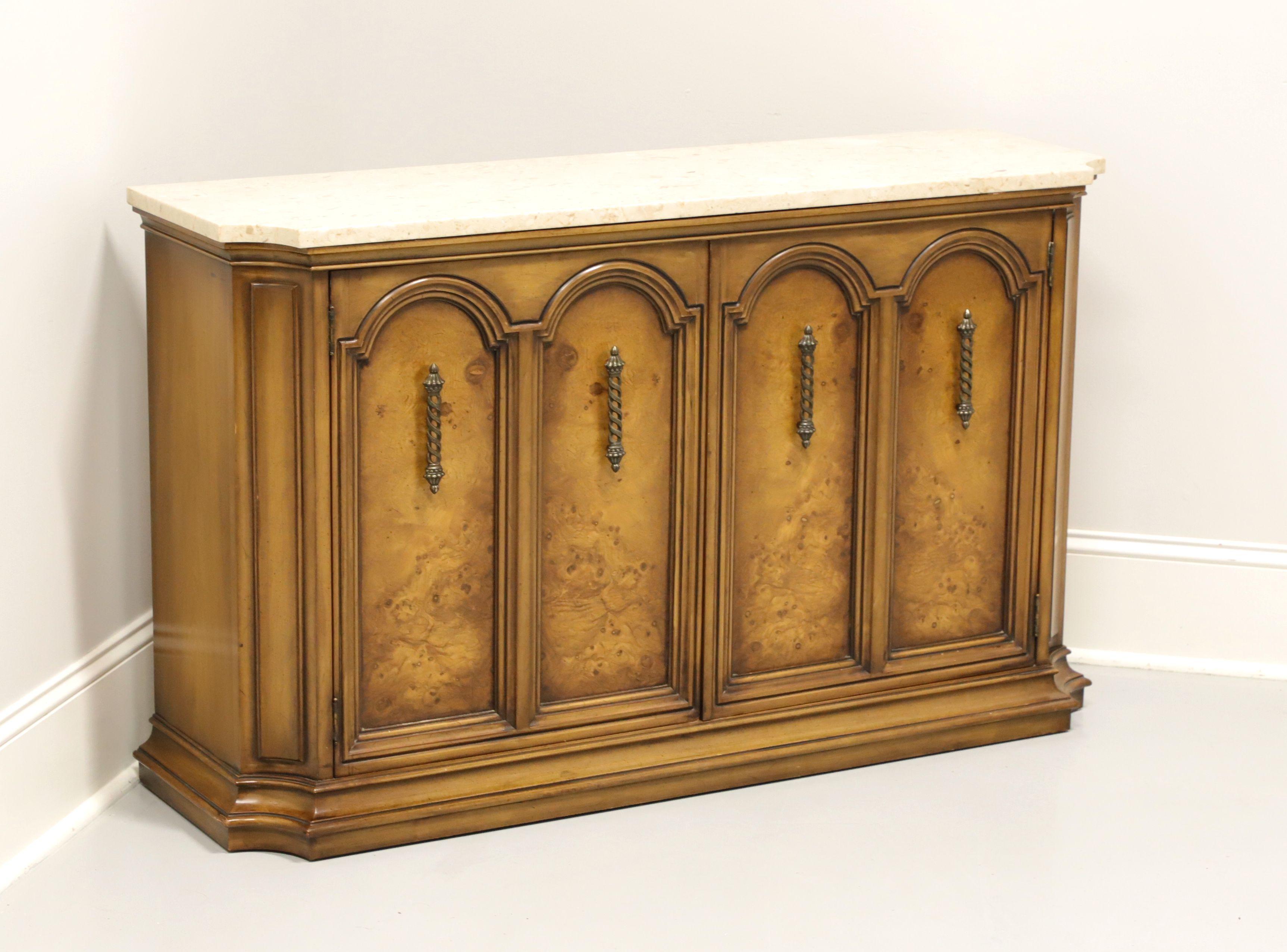 WEIMAN KAMEO Mid 20th Century Mediterranean Style Marble Top Console Cabinet 6