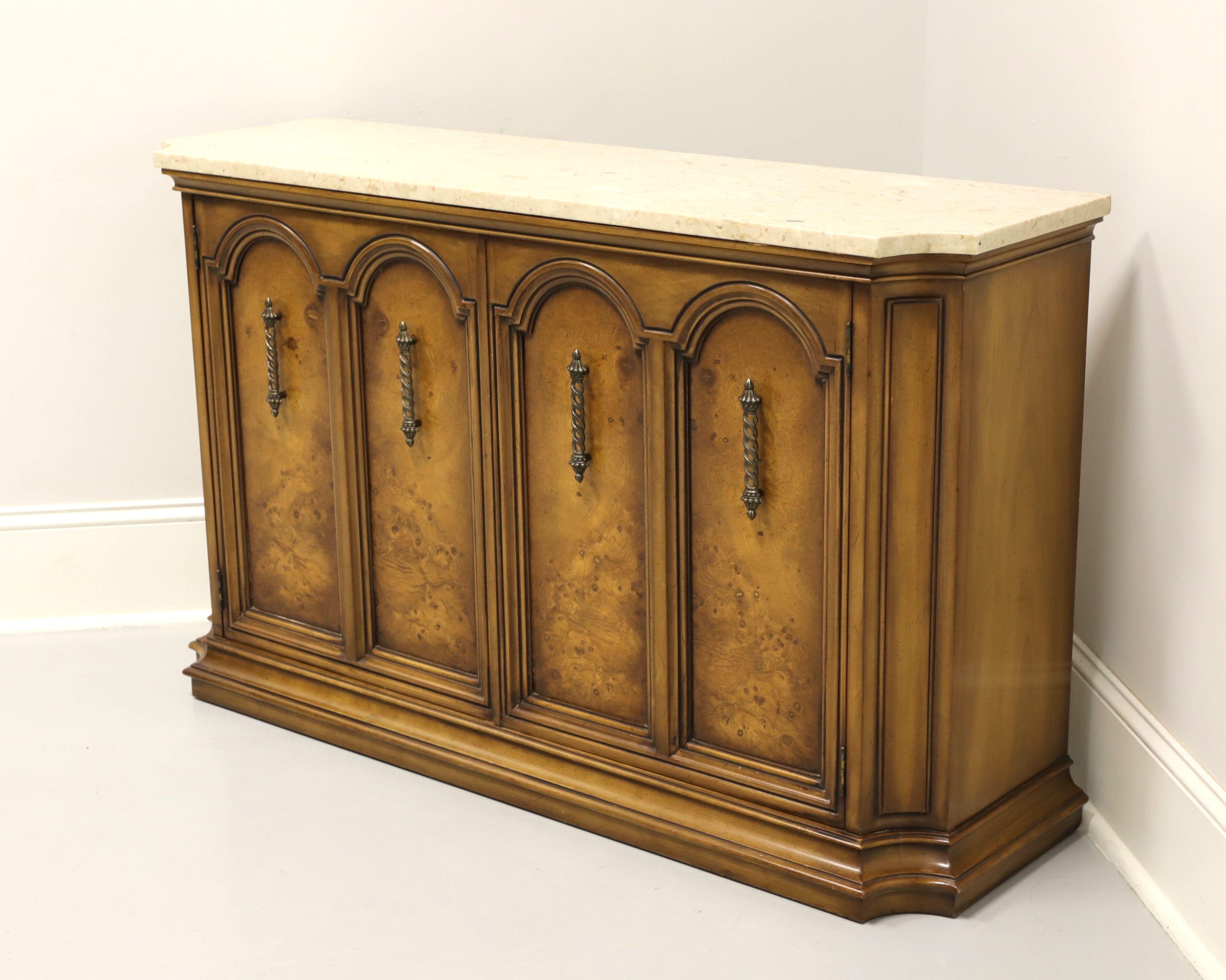 Other WEIMAN KAMEO Mid 20th Century Mediterranean Style Marble Top Console Cabinet