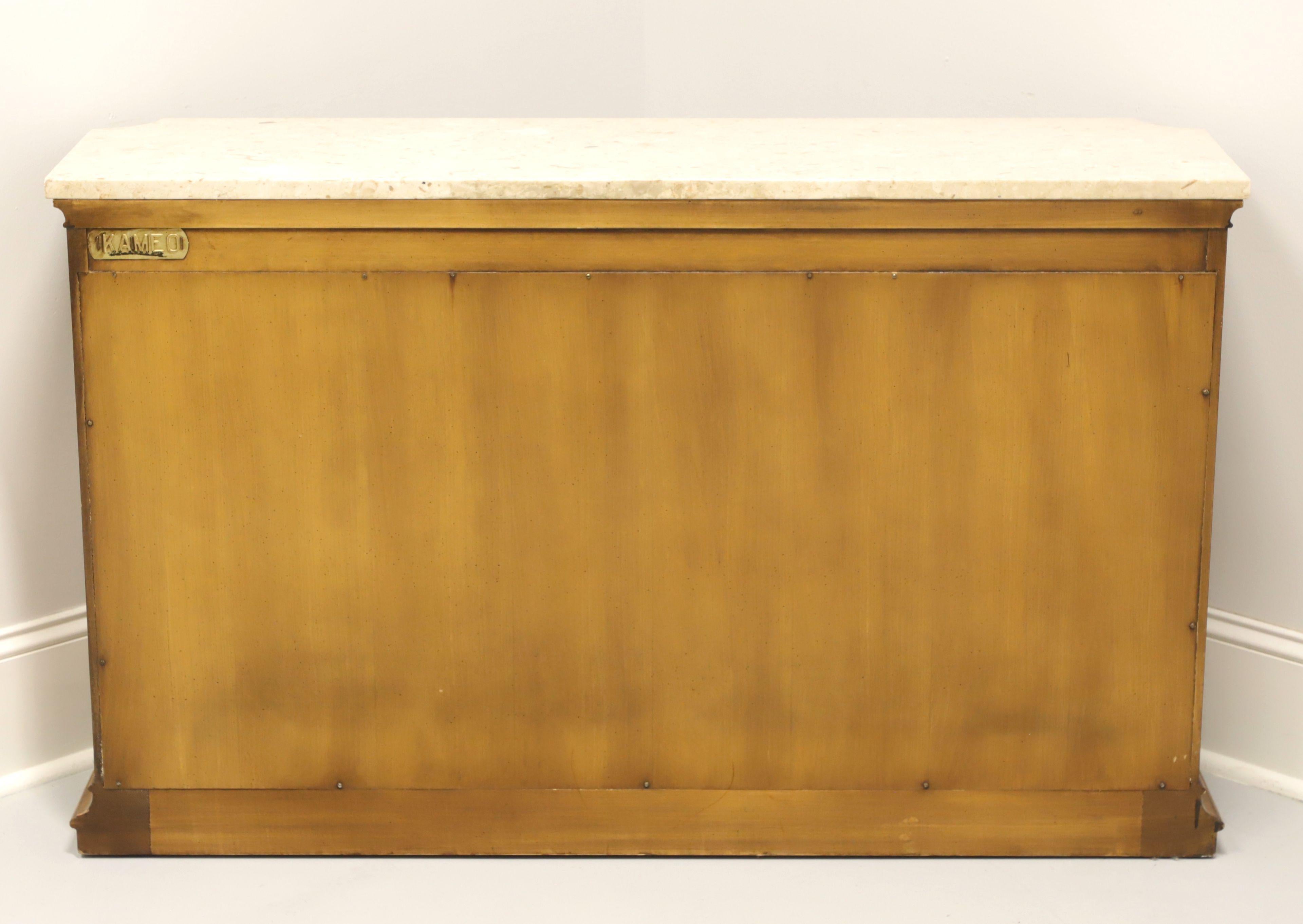 Italian WEIMAN KAMEO Mid 20th Century Mediterranean Style Marble Top Console Cabinet