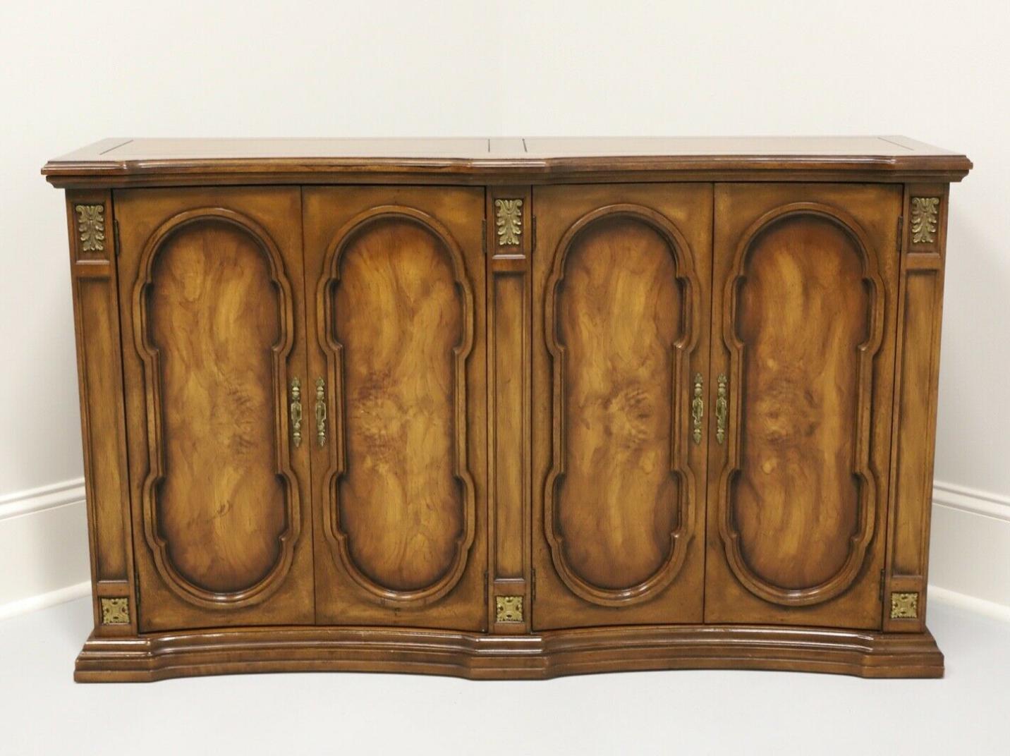 WEIMAN Mediterranean Style Burl Walnut Entry Console Cabinet 9