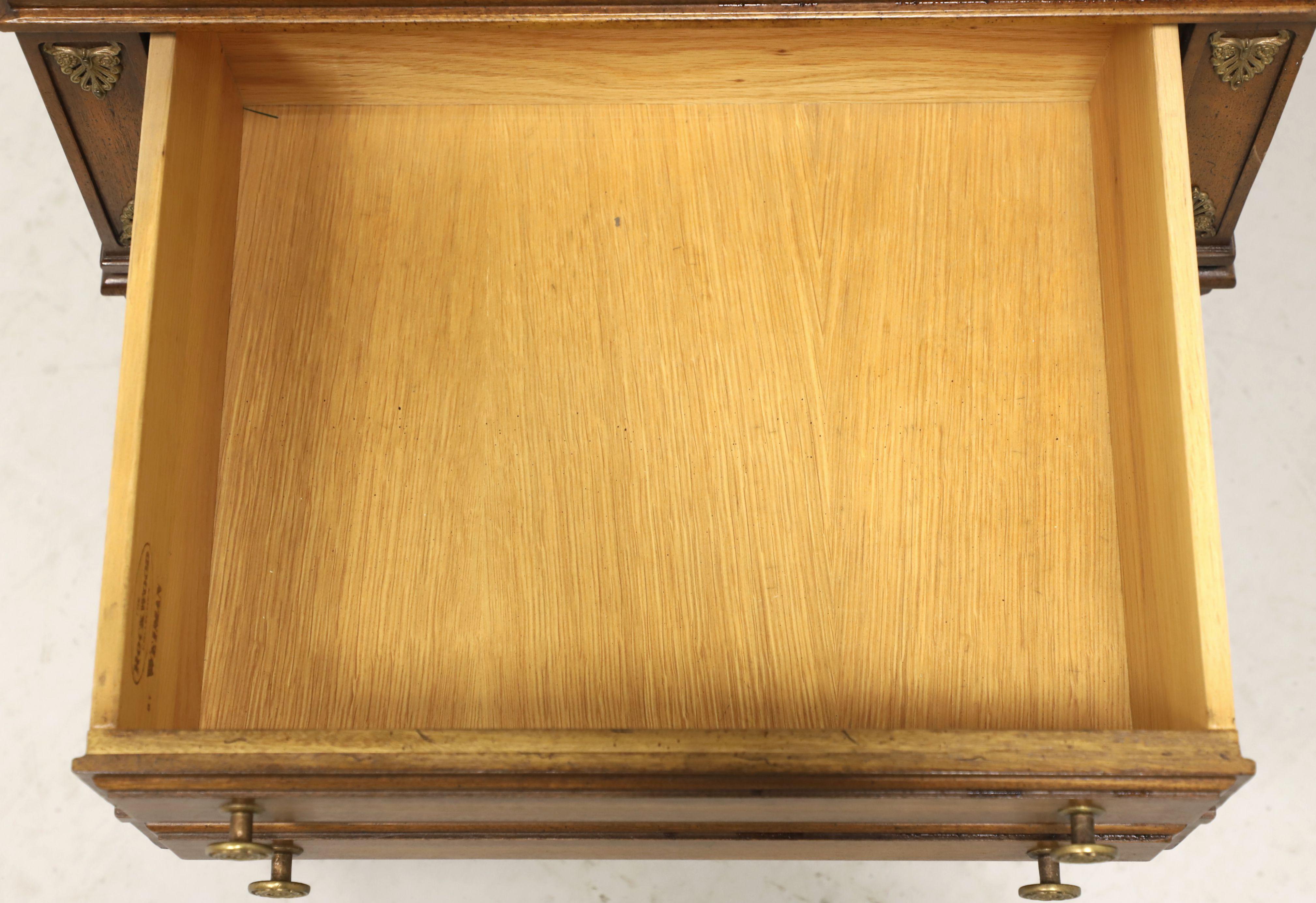 Brass WEIMAN Mid 20th Century Mahogany End Side Table with Tapered Legs For Sale