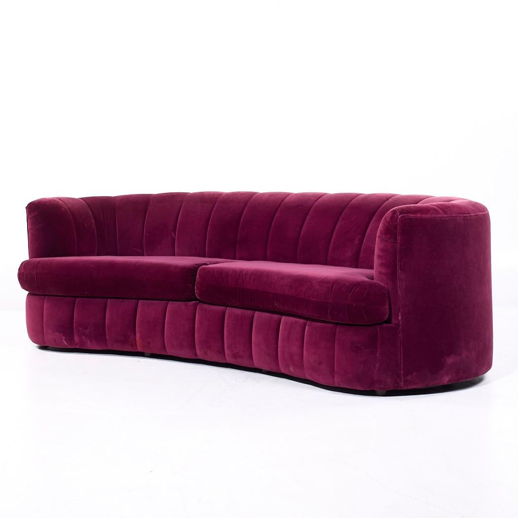 Mid-Century Modern Weiman Mid Century Channeled Crescent Sofa