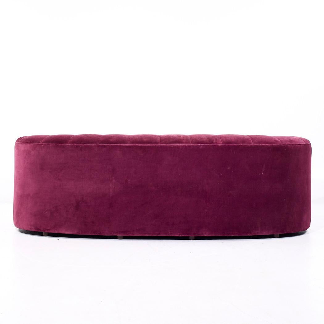 Weiman Mid Century Channeled Crescent Sofa In Good Condition In Countryside, IL