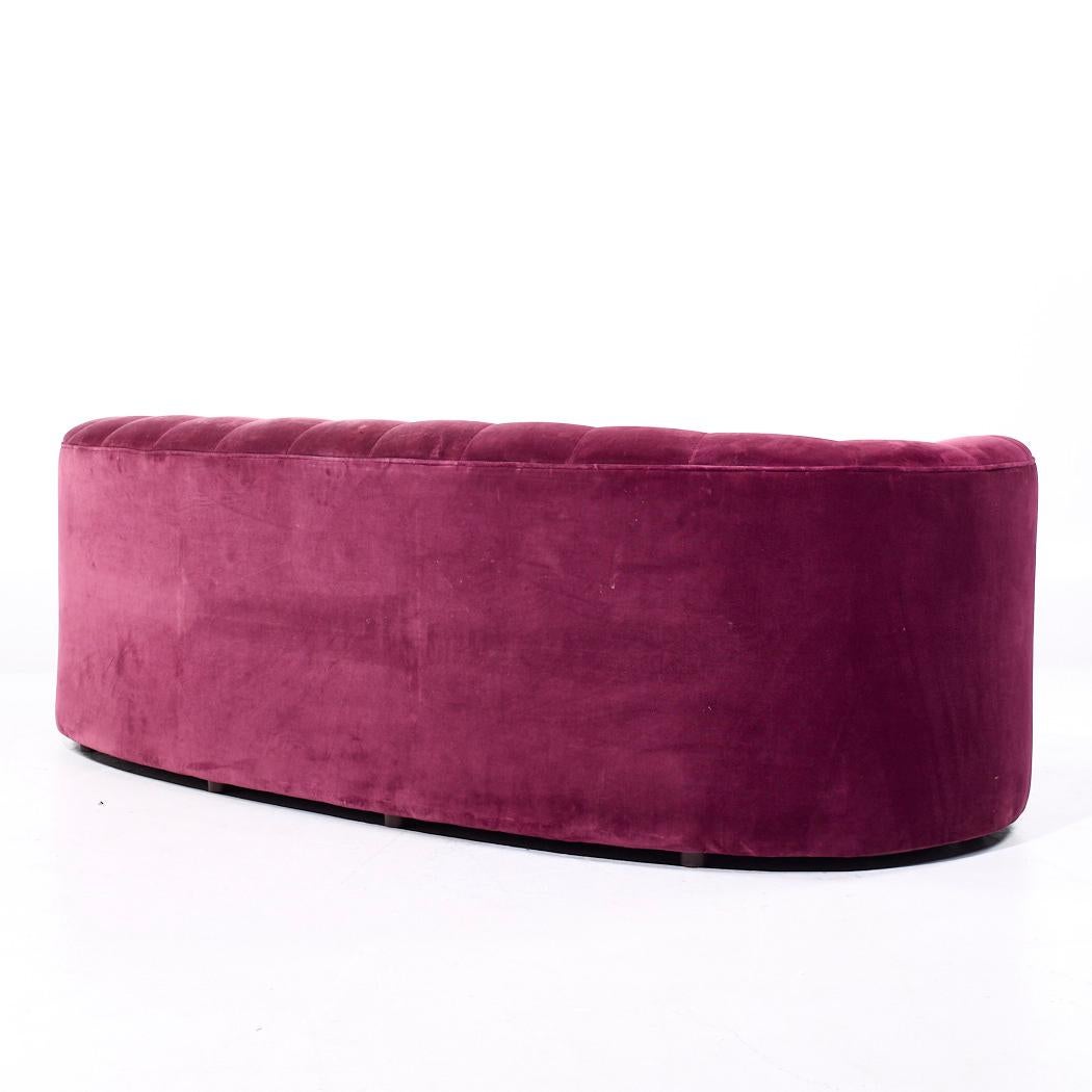 Late 20th Century Weiman Mid Century Channeled Crescent Sofa
