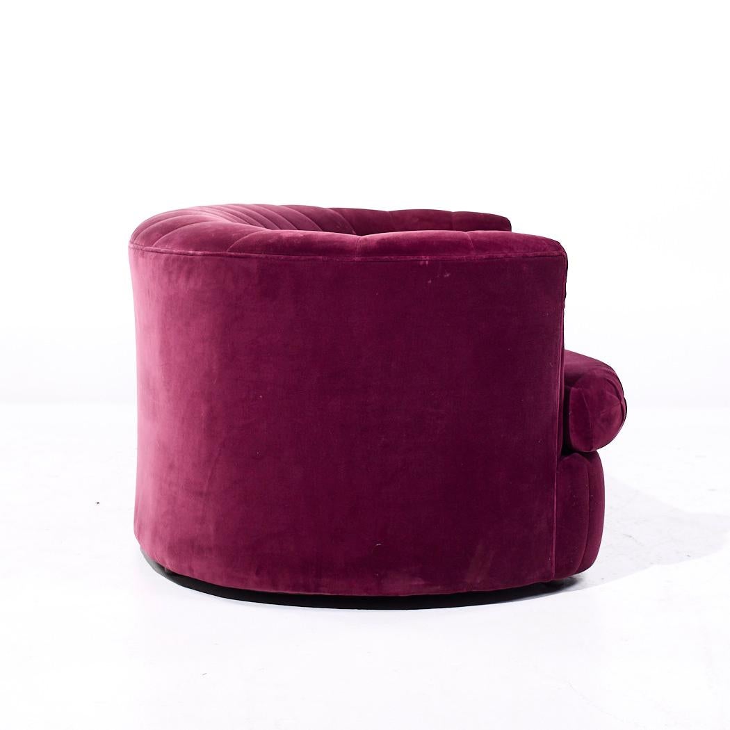 Upholstery Weiman Mid Century Channeled Crescent Sofa