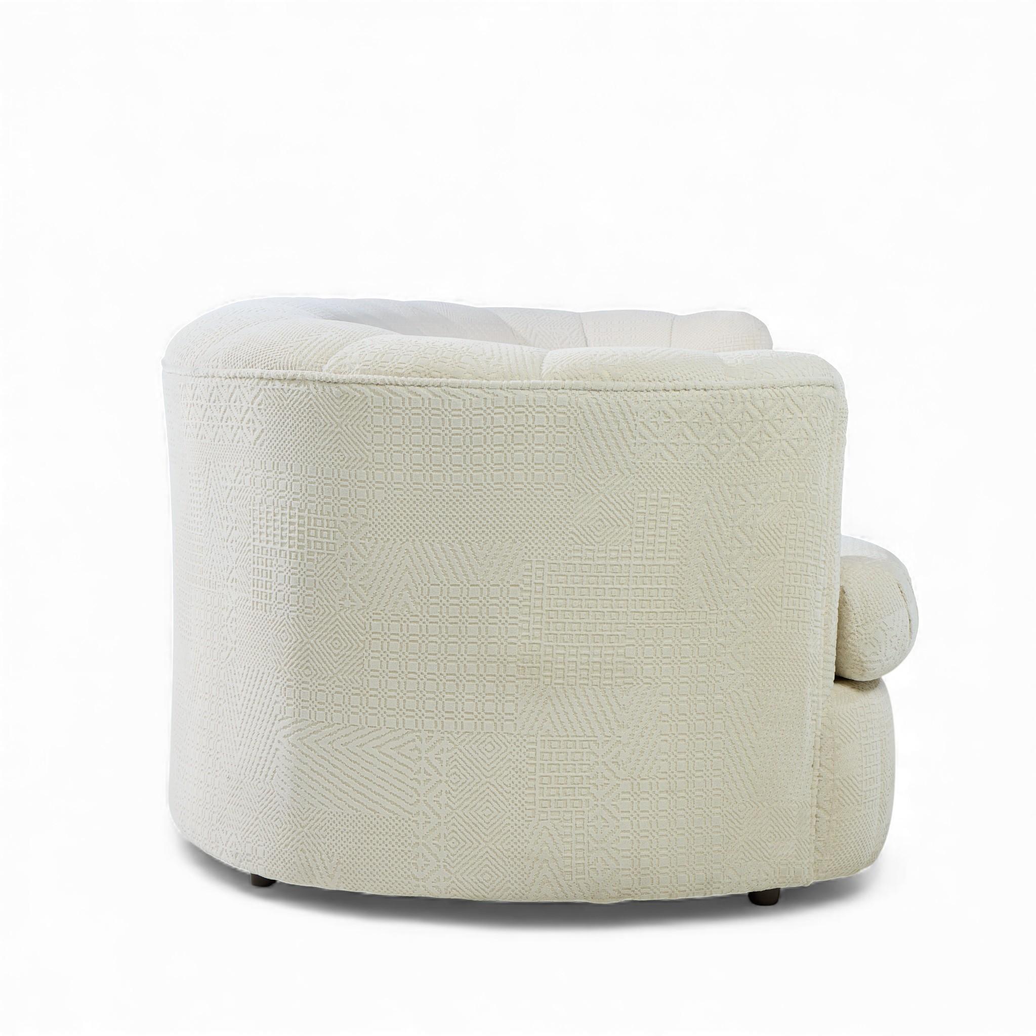 Weiman Mid Century Channeled Crescent Sofa - Pair For Sale 4