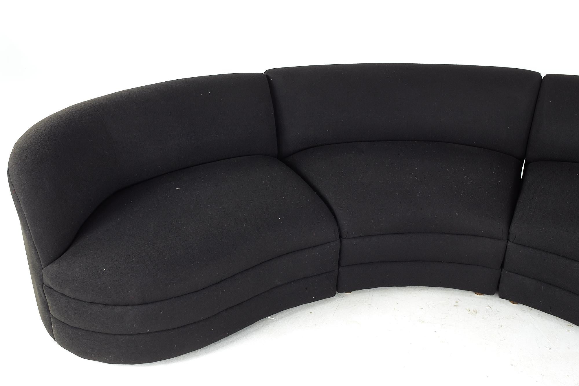 American Weiman Midcentury Curved Sectional Sofa