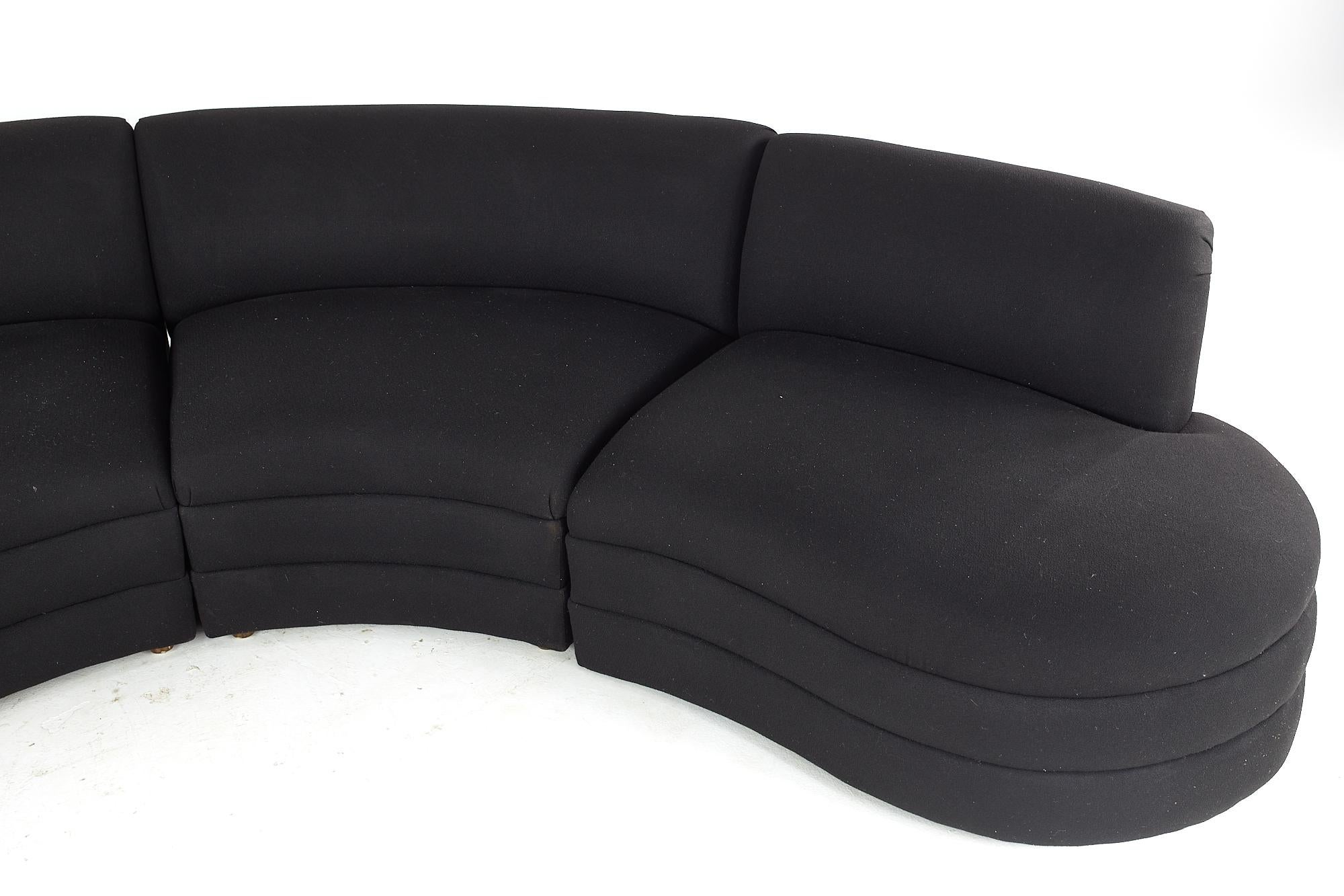 Late 20th Century Weiman Midcentury Curved Sectional Sofa
