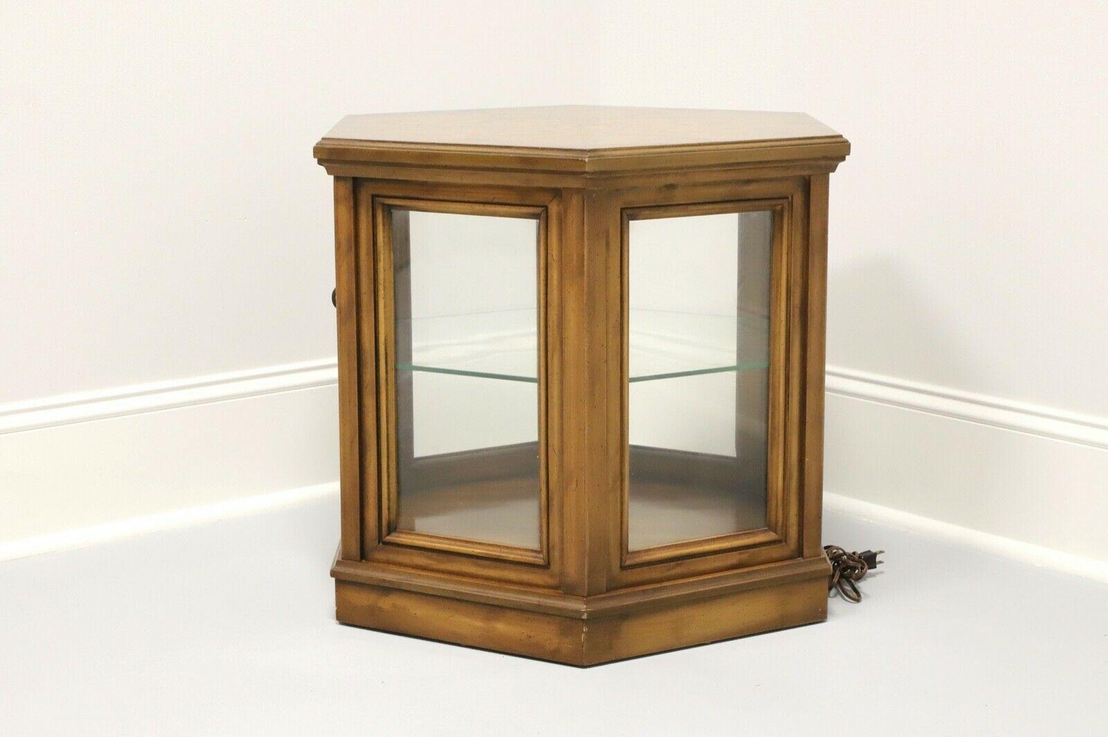 WEIMAN Mid Century Hexagonal Glass Cabinet Accent Table 3