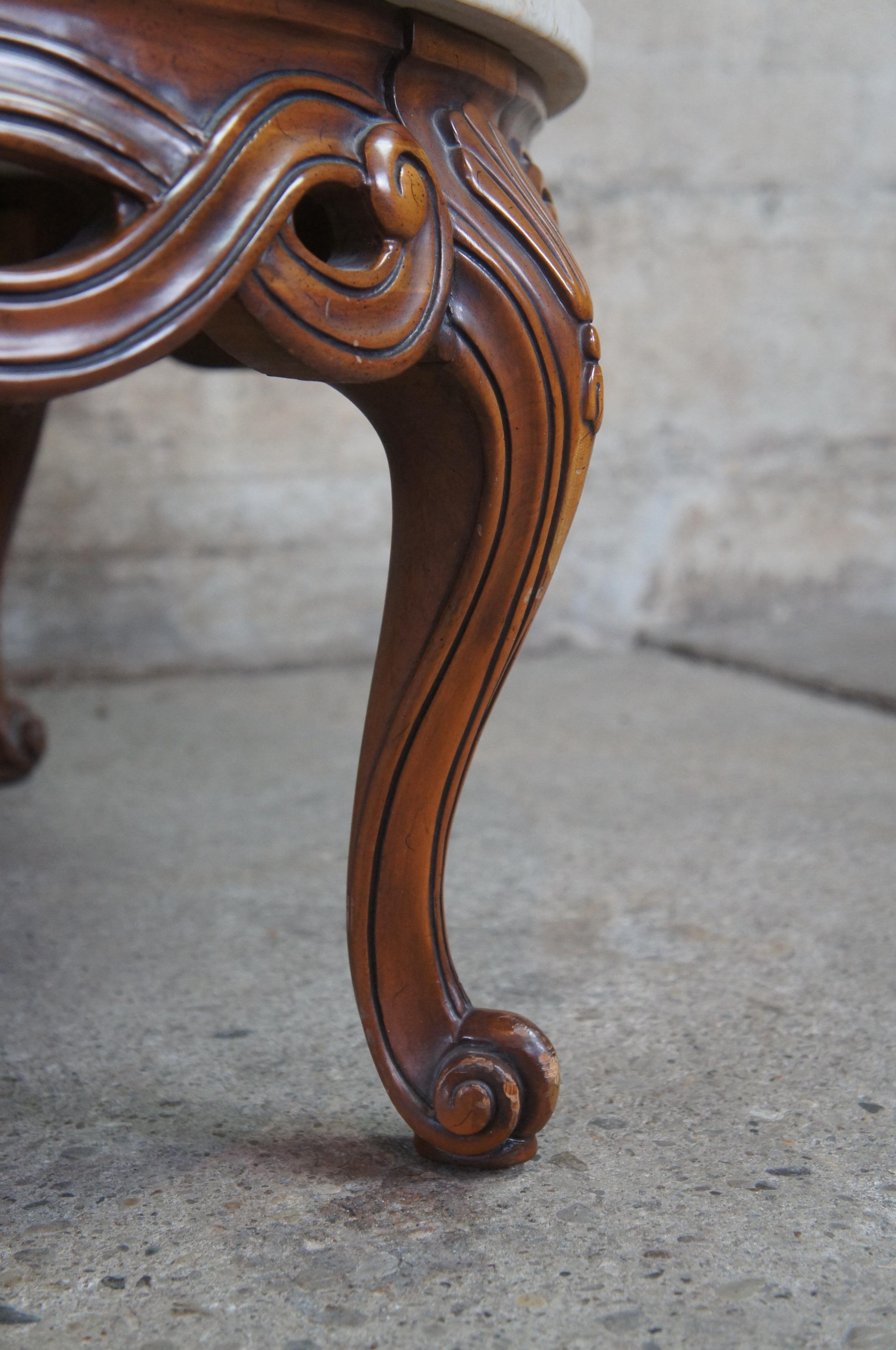 french provincial marble top coffee table