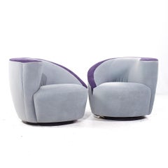 Weiman Nautilus Postmodern Swivel Chairs - Pair