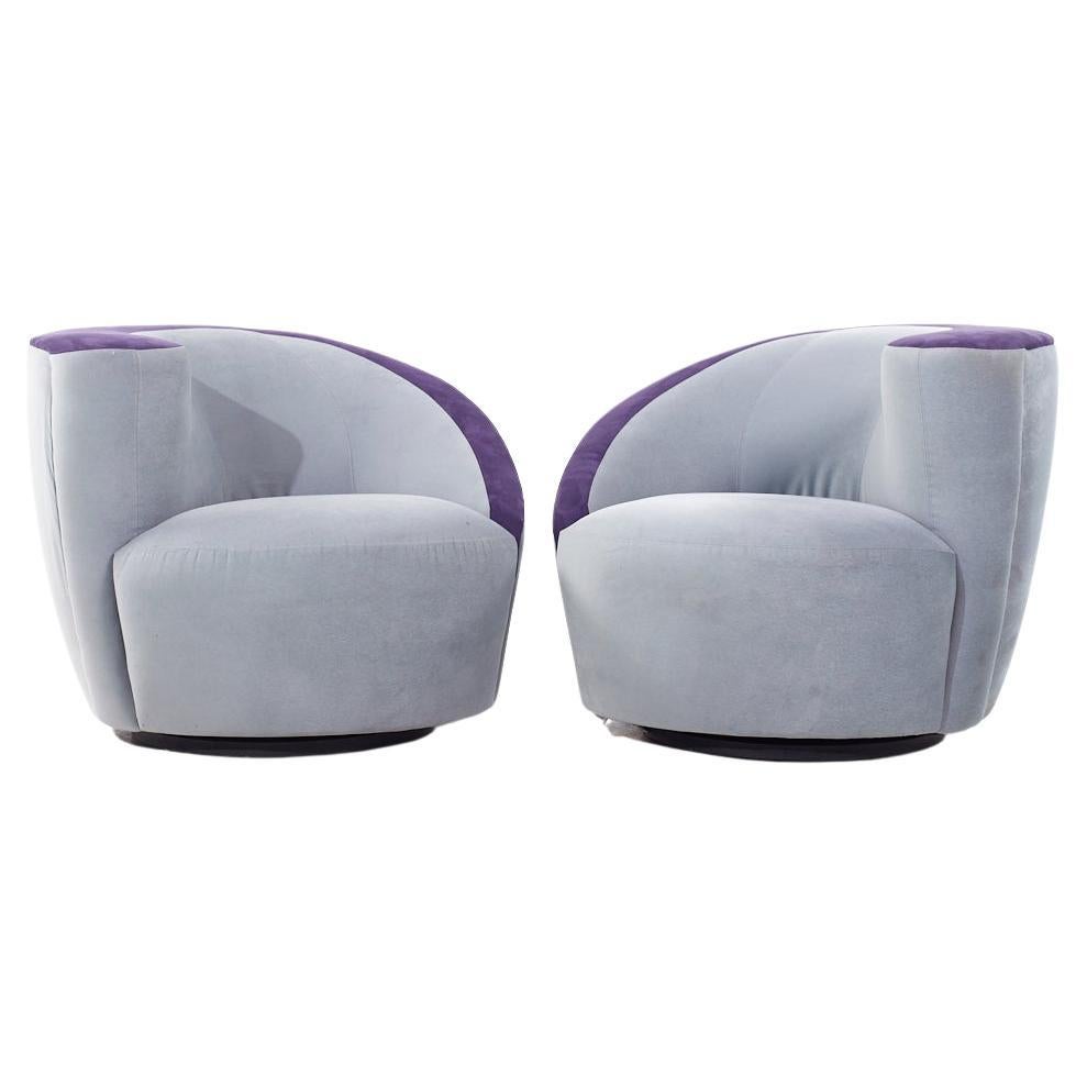 Paire de chaises pivotantes postmodernes Weiman Nautilus