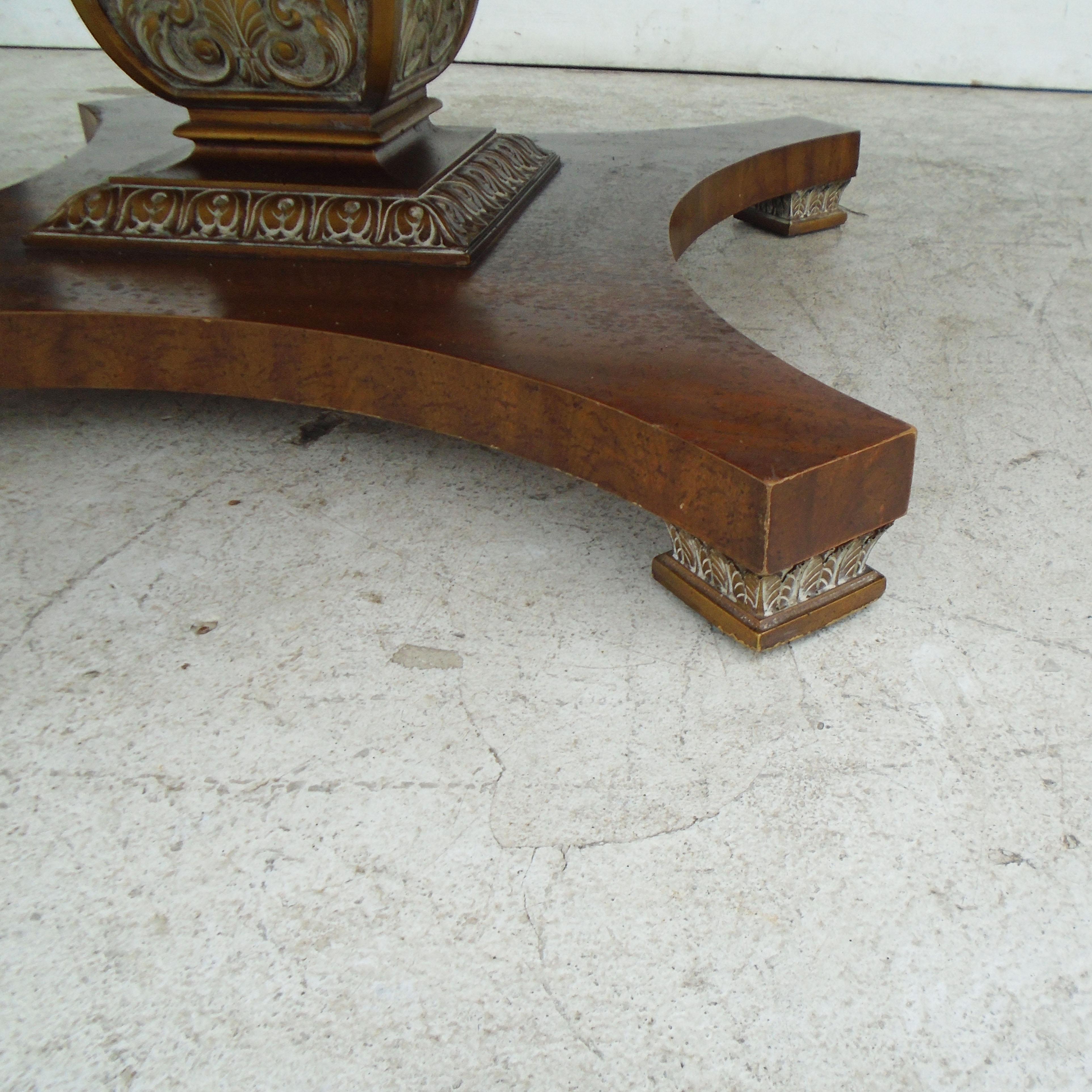 Late 20th Century Weiman Octagon Shaped Coffee Table with Pedestal Base