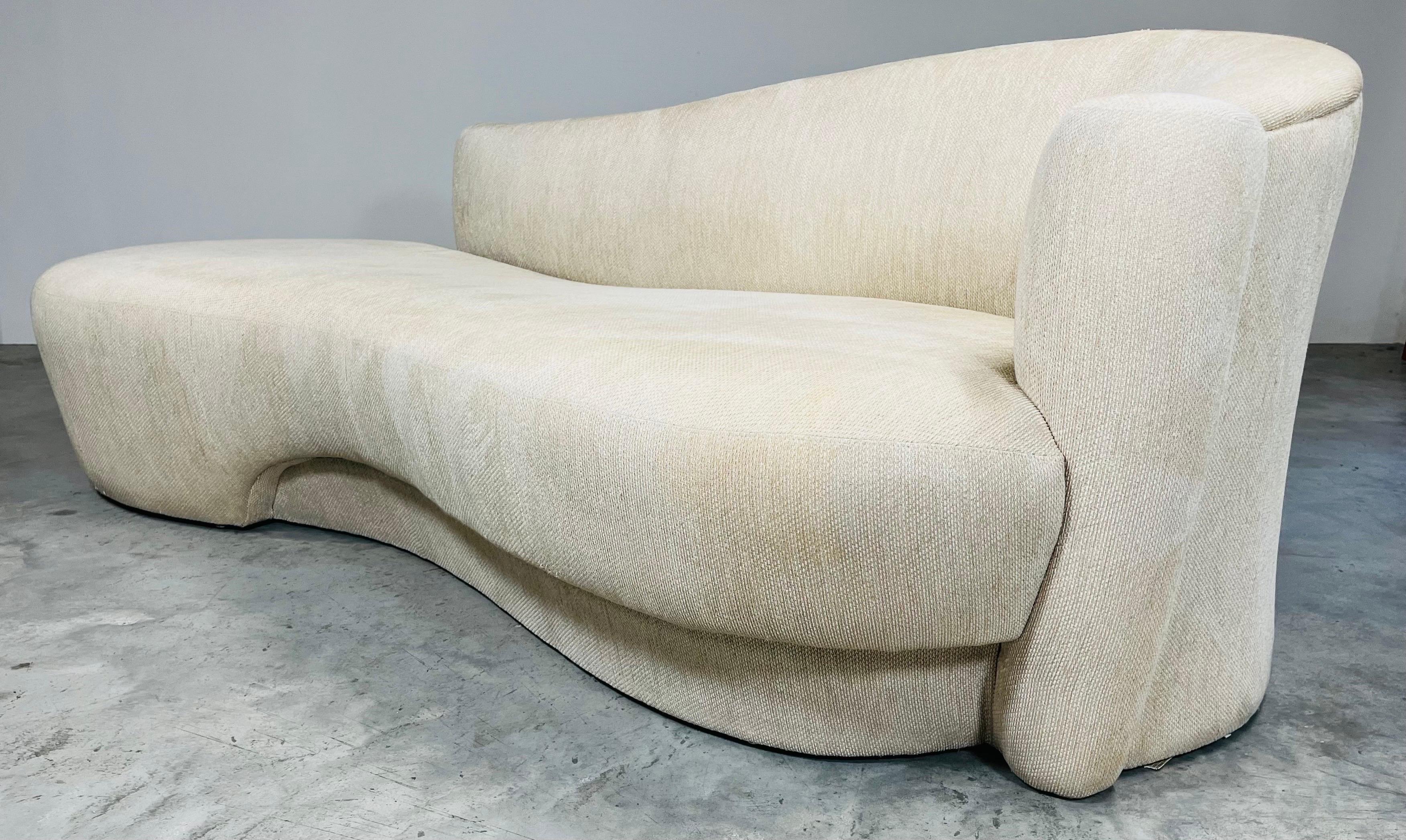 Post-Modern Weiman Post Modern Cloud Sofa Chaise Lounge c. 1990 (Fabric Stain) 