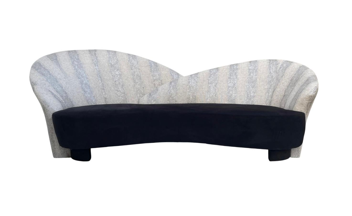 Weiman Postmodern Sculpted Curved Back Sofa  1