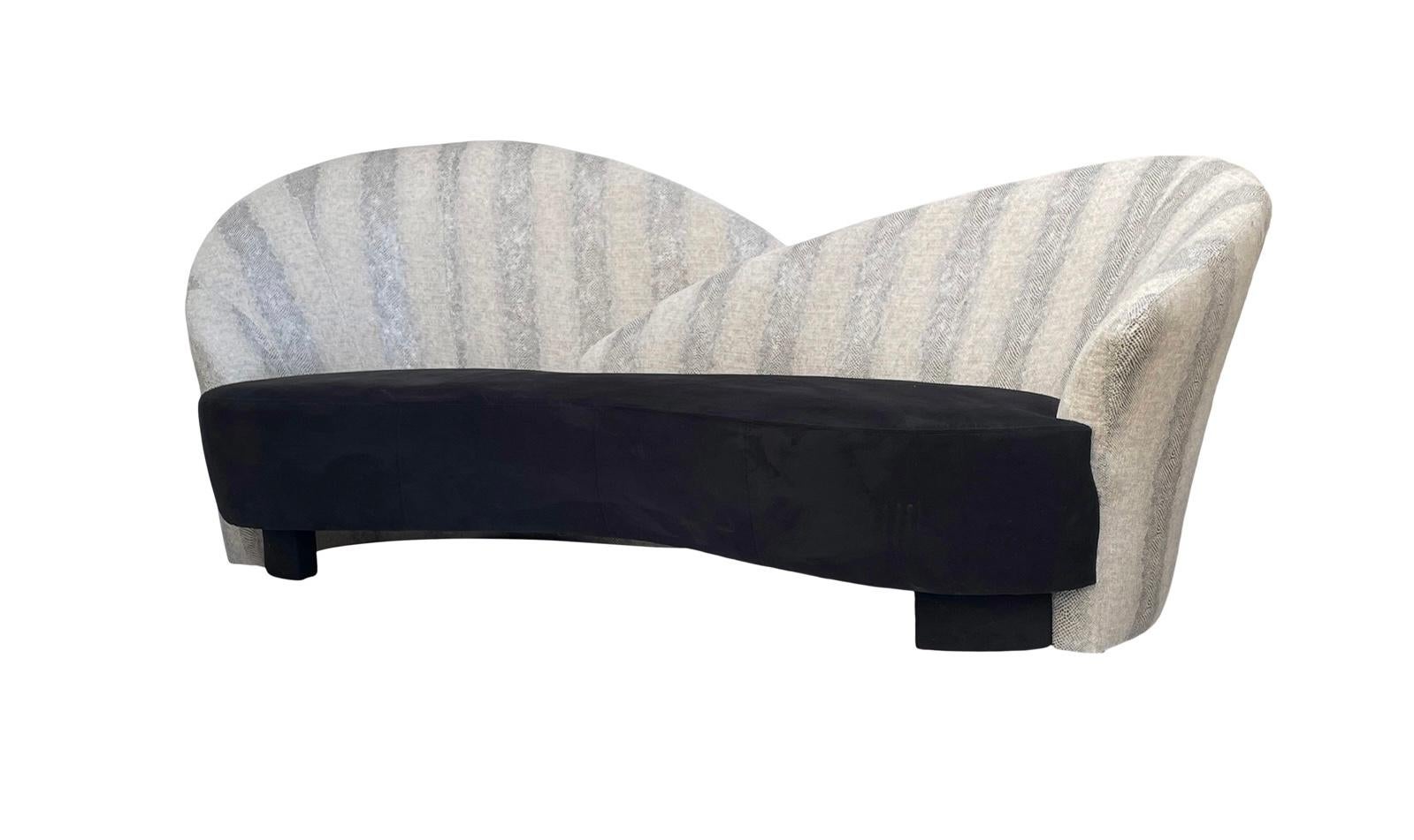 Weiman Postmodern Sculpted Curved Back Sofa  2