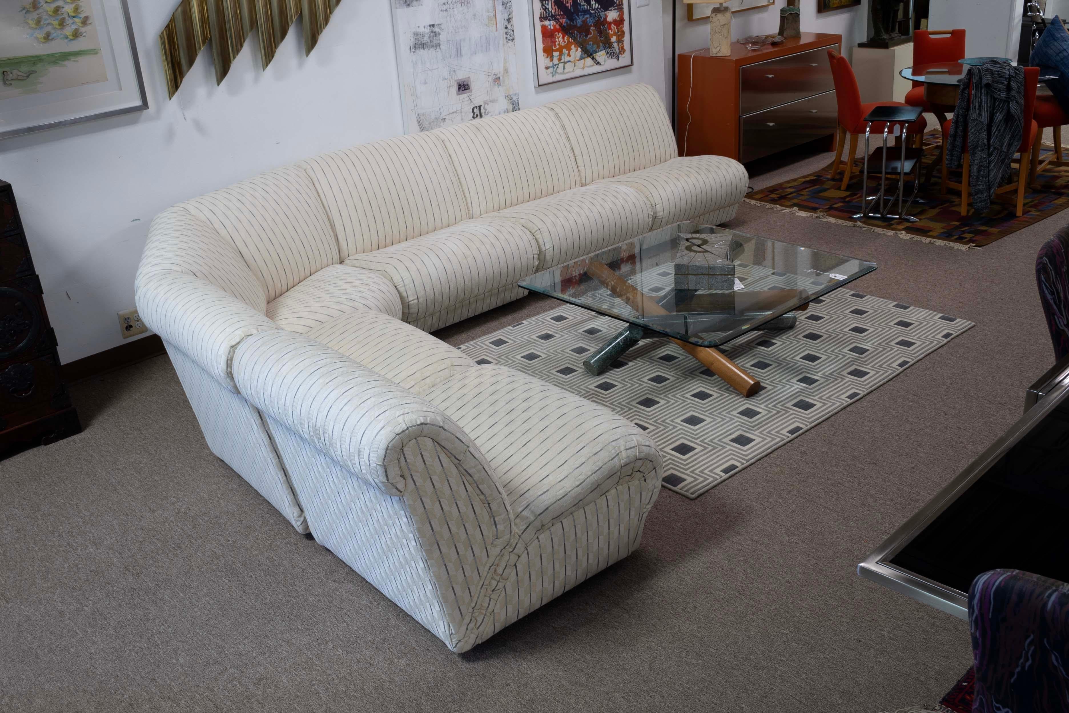 Mid-Century Modern Weiman Preview Attributed 6 Piece Modular Sectional Sofa Mid Century Modern For Sale