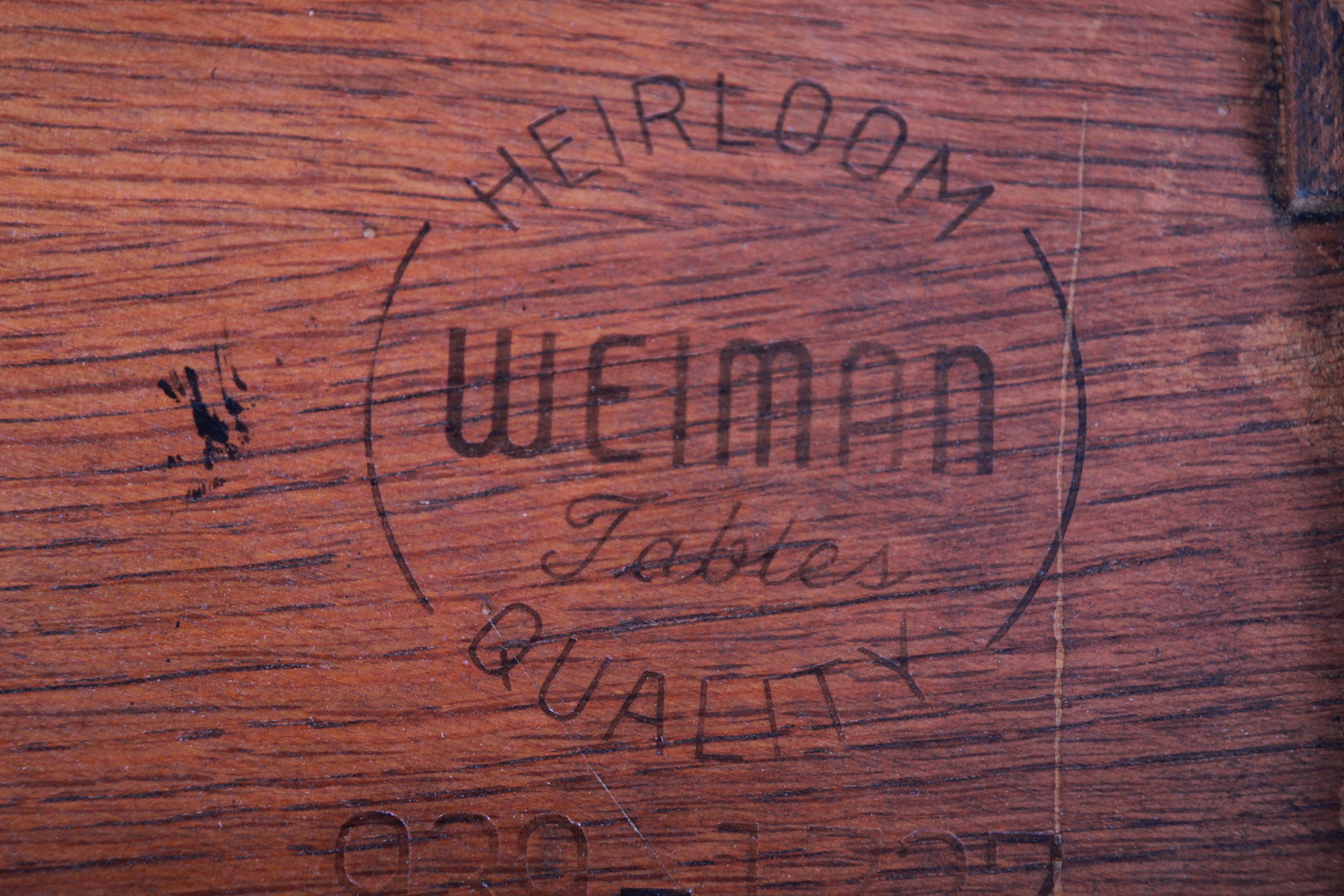 Weiman Regency Flame Mahogany Marble-Top Pedestal Drum Table 3