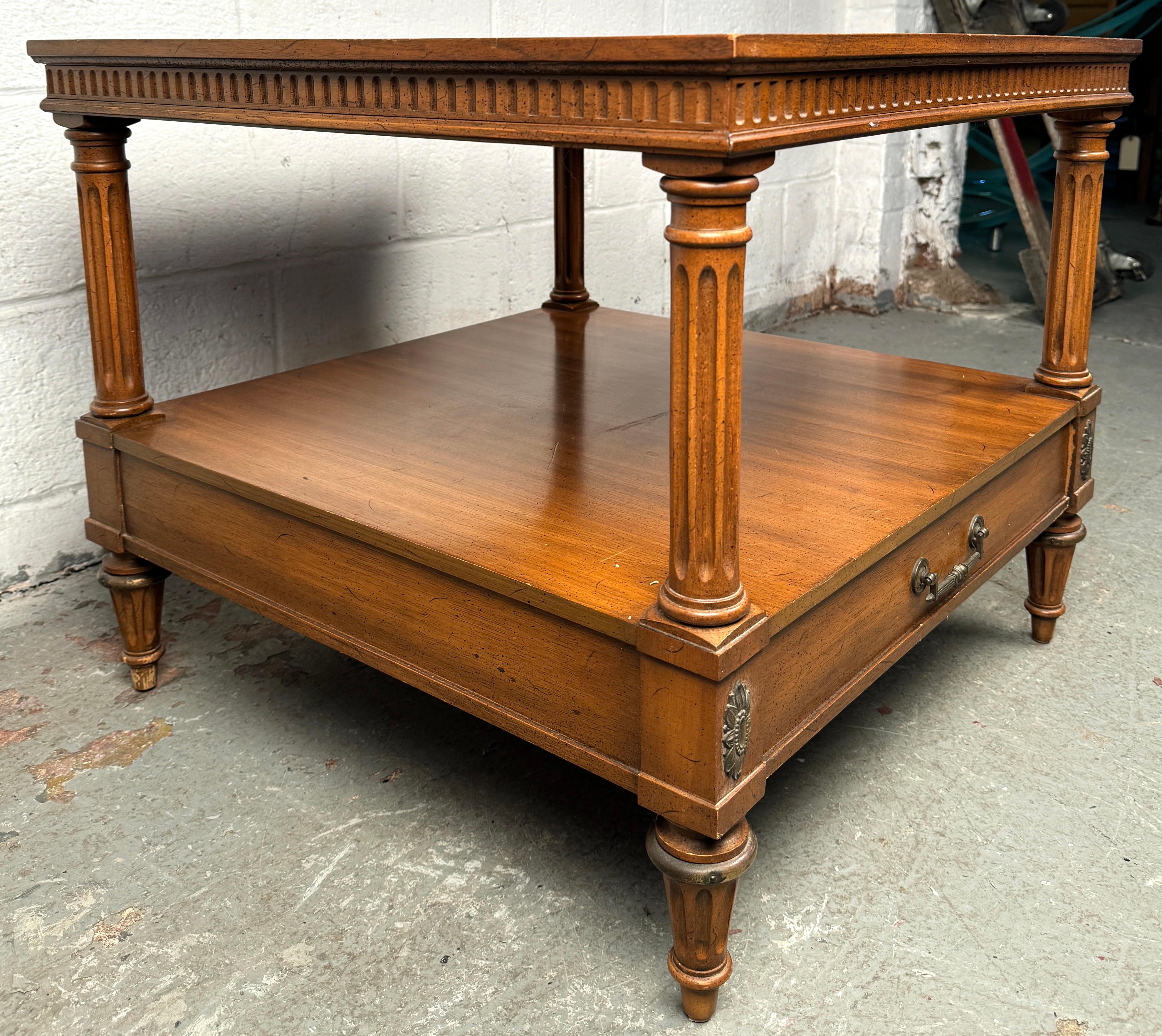 Mid-Century Modern Weiman Rockwood Collection Neo-Classical Walnut Side Table For Sale