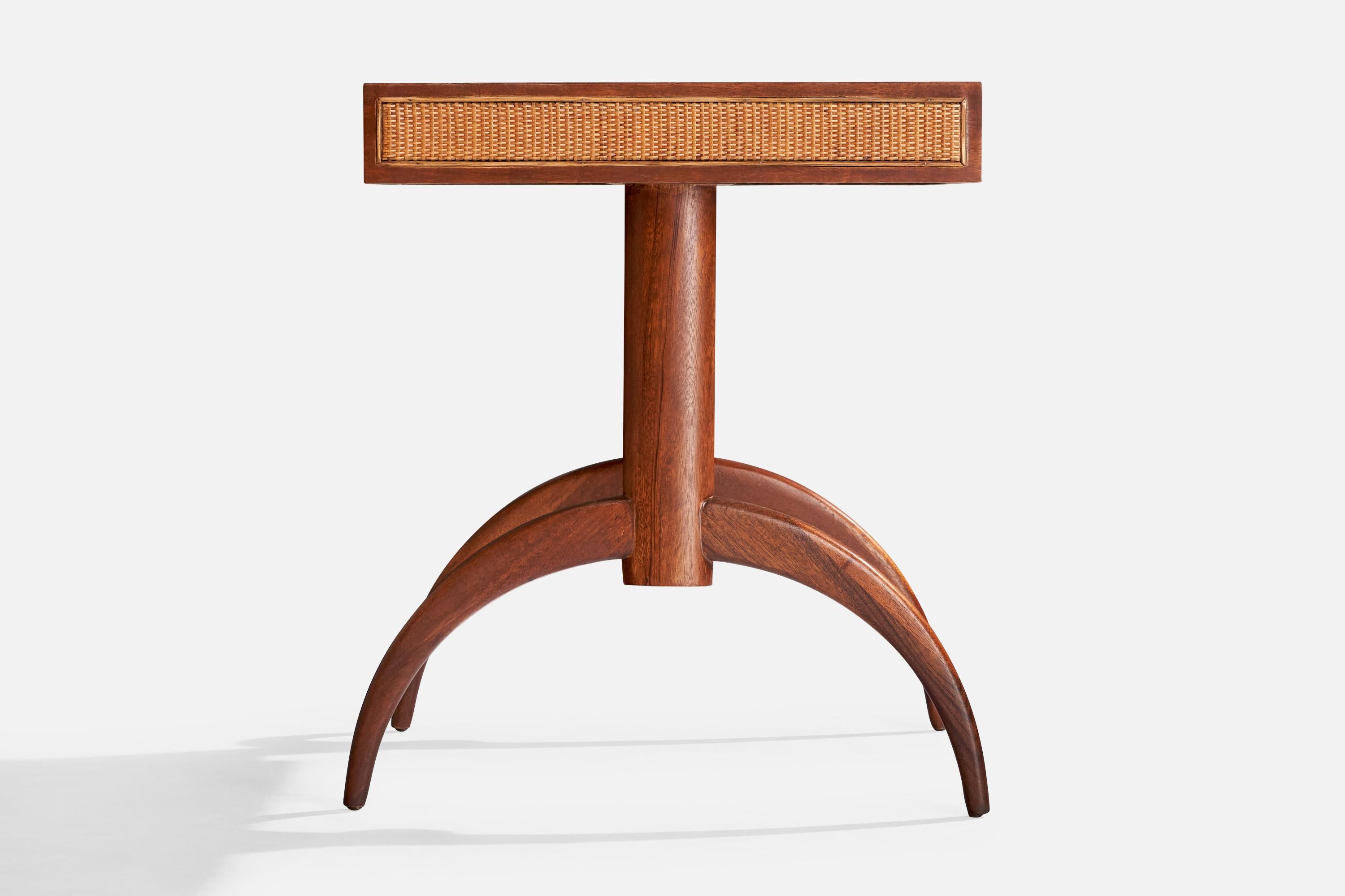 Weiman, Side Tables, Walnut, Cane, USA, 1950s 6