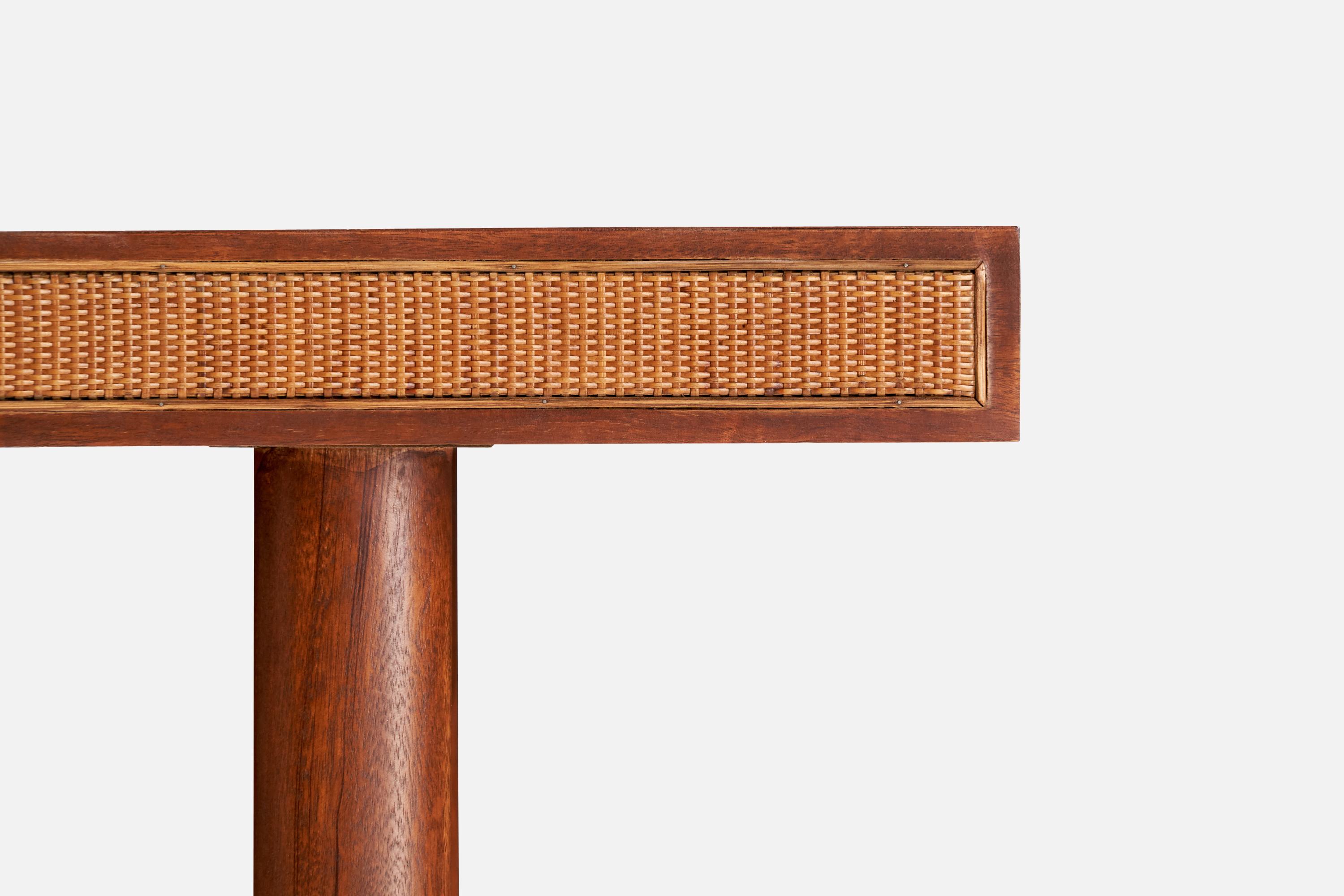 Weiman, Side Tables, Walnut, Cane, USA, 1950s 7