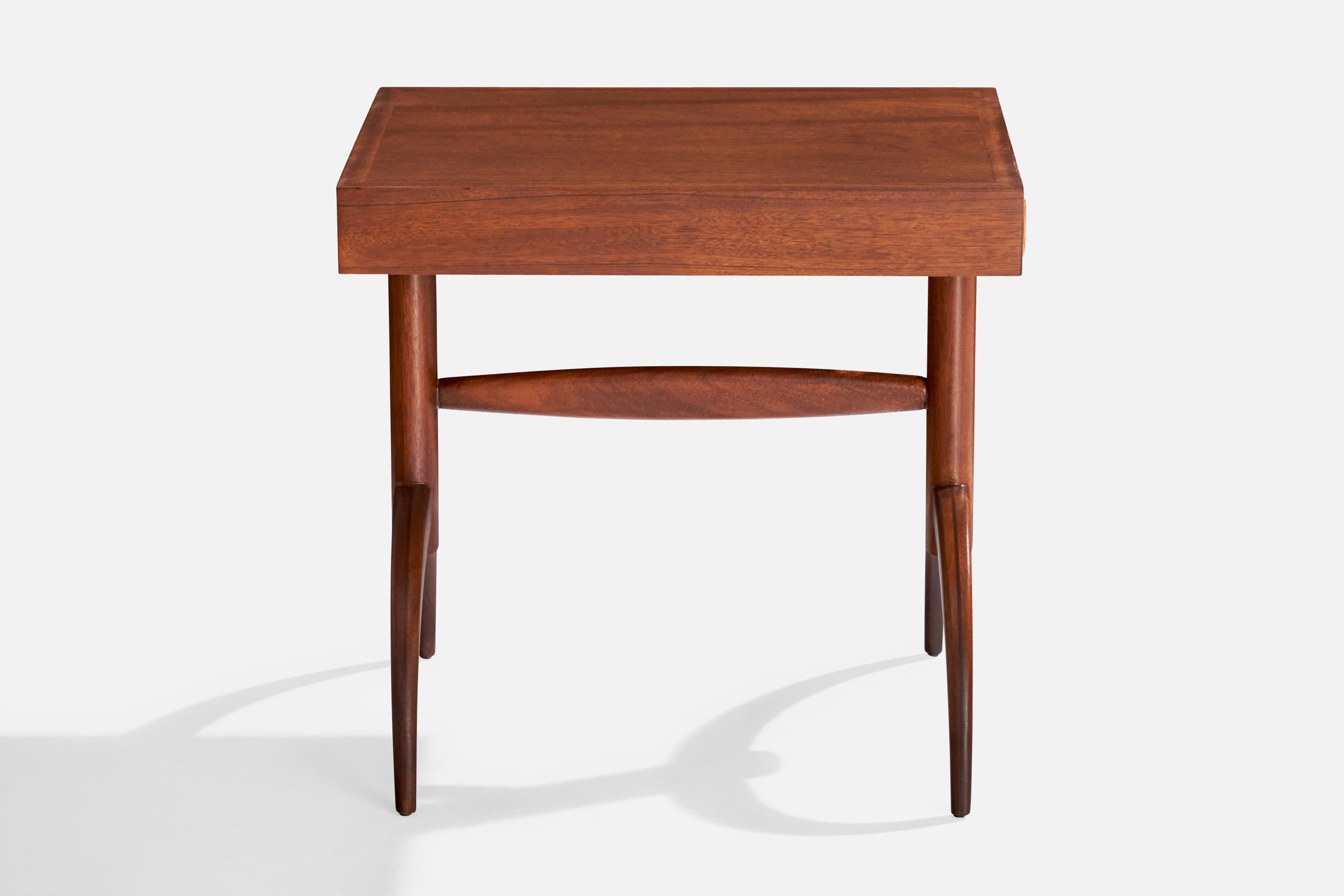 Mid-20th Century Weiman, Side Tables, Walnut, Cane, USA, 1950s