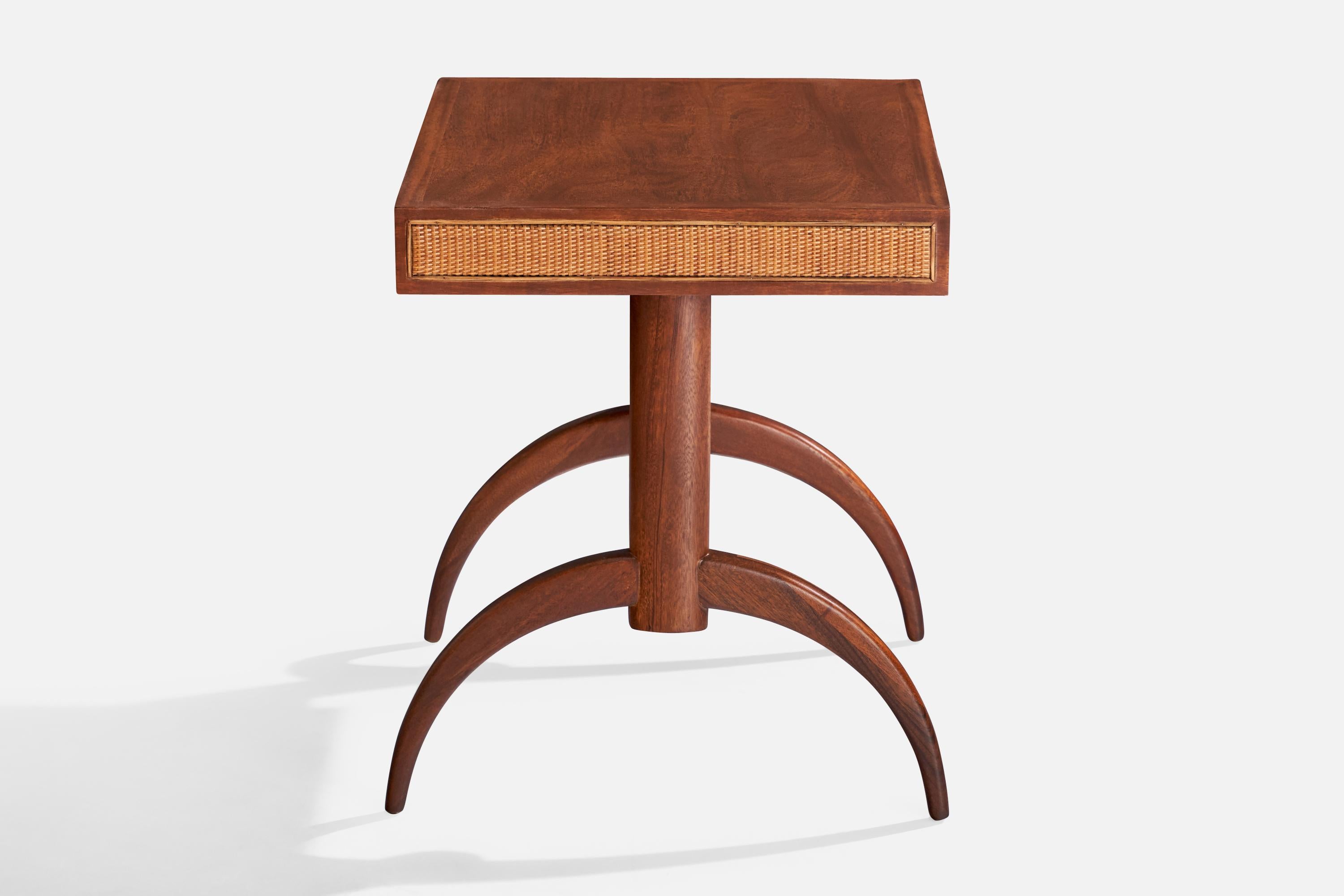 Weiman, Side Tables, Walnut, Cane, USA, 1950s 1
