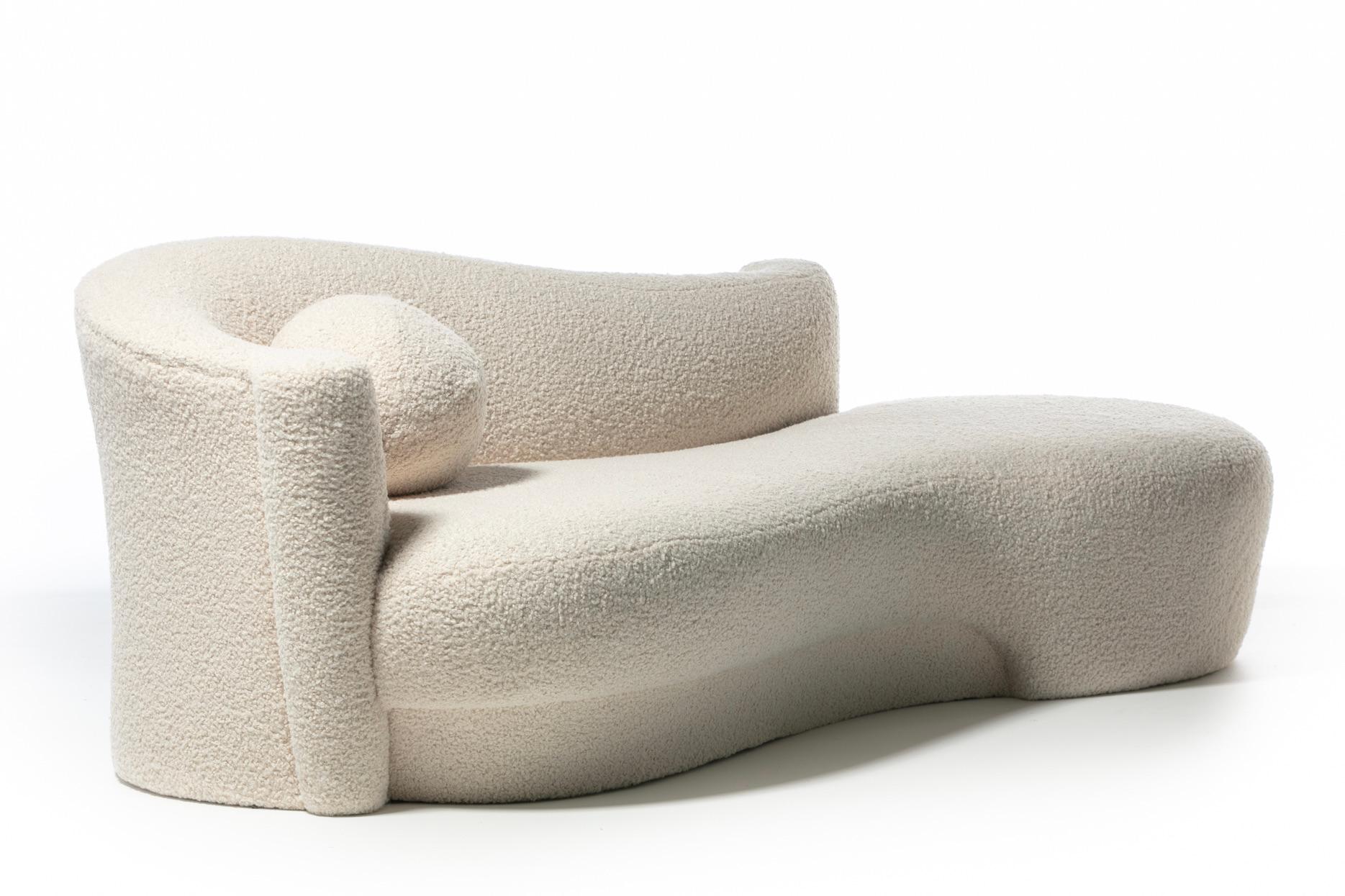 Post-Modern Weiman Sofa / Large Chaise in Supple Lux Ivory Bouclé, c. 1990