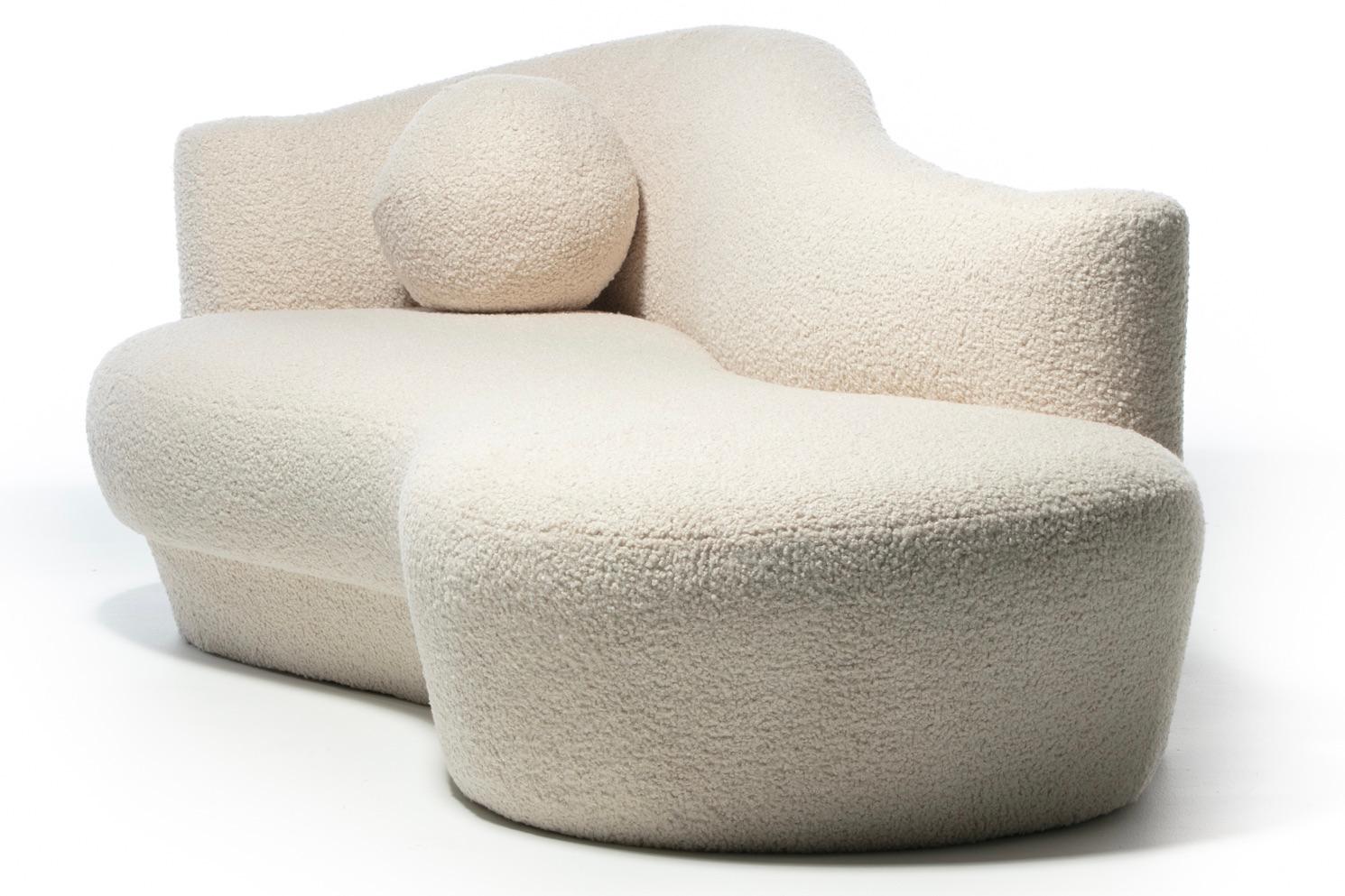 Weiman Sofa / Large Chaise in Supple Lux Ivory Bouclé, c. 1990 1