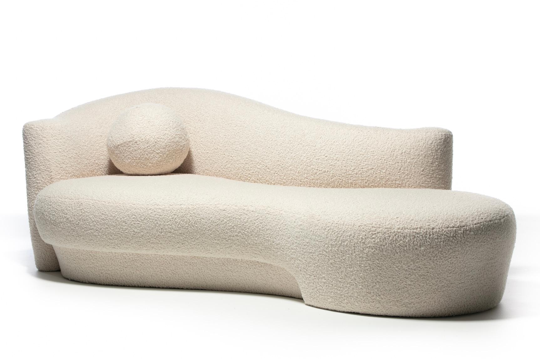 Weiman Sofa / Large Chaise in Supple Lux Ivory Bouclé, c. 1990 2