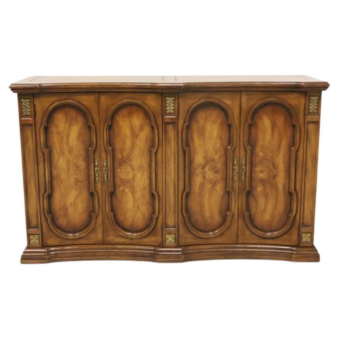 WEIMAN Mediterranean Style Burl Walnut Entry Console Cabinet