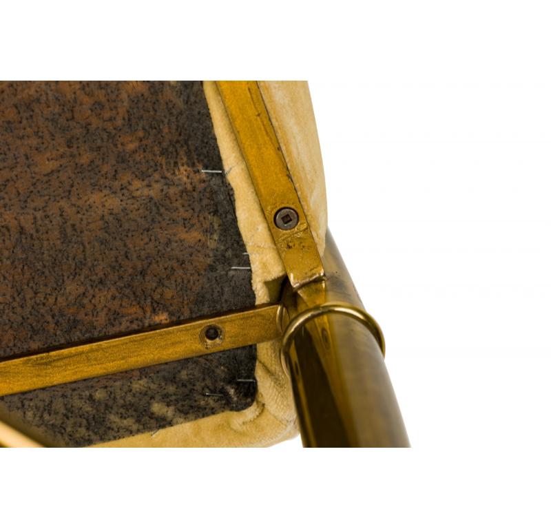 Weiman/Warren Lloyd für Mastercraft: Chenille-Sessel aus kaiserlichem Messing und beigefarbenem Messing im Angebot 3