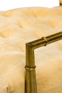 Weiman/Warren Lloyd for Mastercraft Imperial Brass & Beige Chenille Armchairs